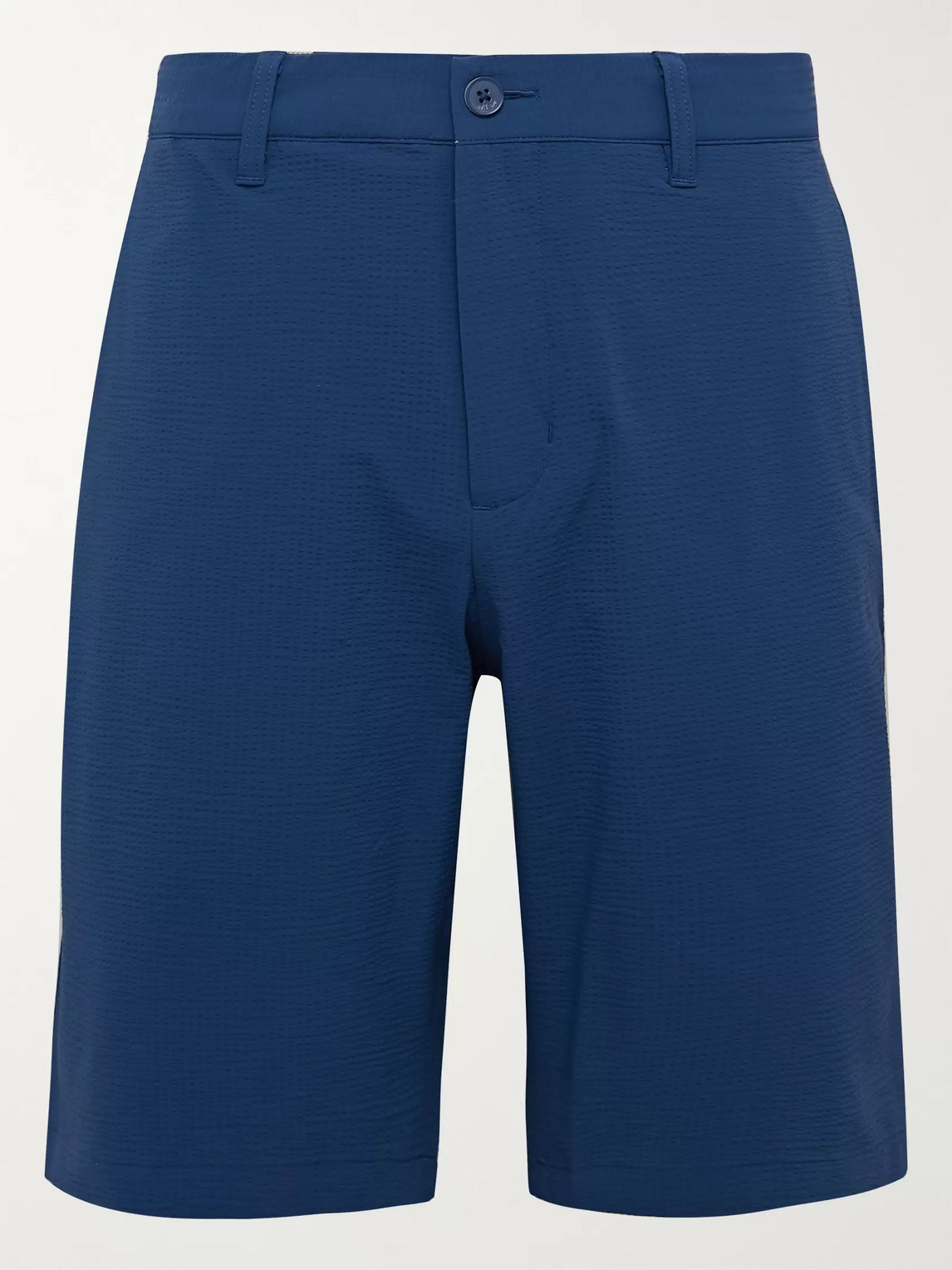 Adidas Golf Adipure Slim-fit Stretch-seersucker Golf Shorts In Blue