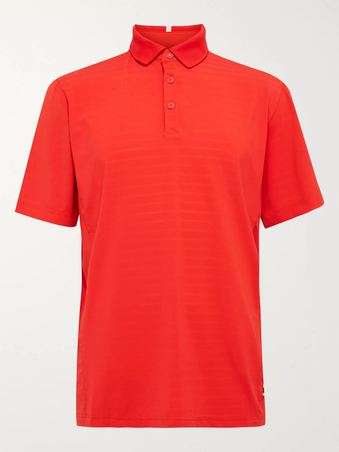 Adidas Golf Adipure Premium Performance Striped Stretch-jersey Golf Polo Shirt In Red