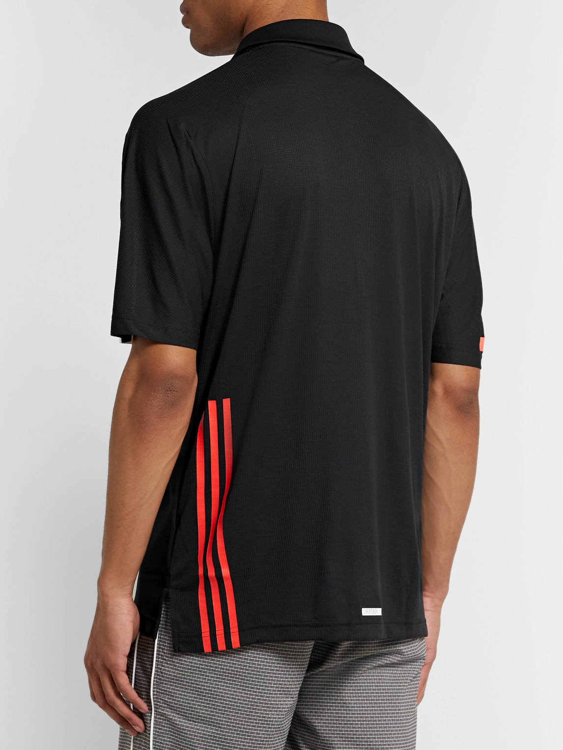 Shop Adidas Golf Colour-block Heat.rdy Mesh Golf Polo Shirt In Black