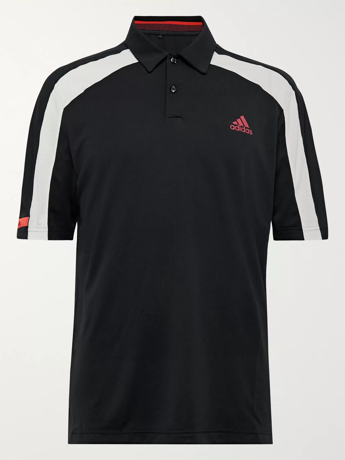 Adidas Golf Colour-block Heat.rdy Mesh Golf Polo Shirt In Black