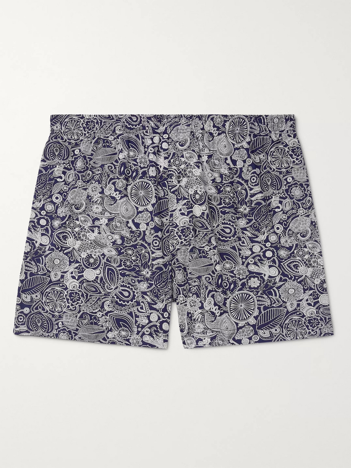 Zimmerli Paisley-print Stretch-jersey Boxer Shorts In Blue
