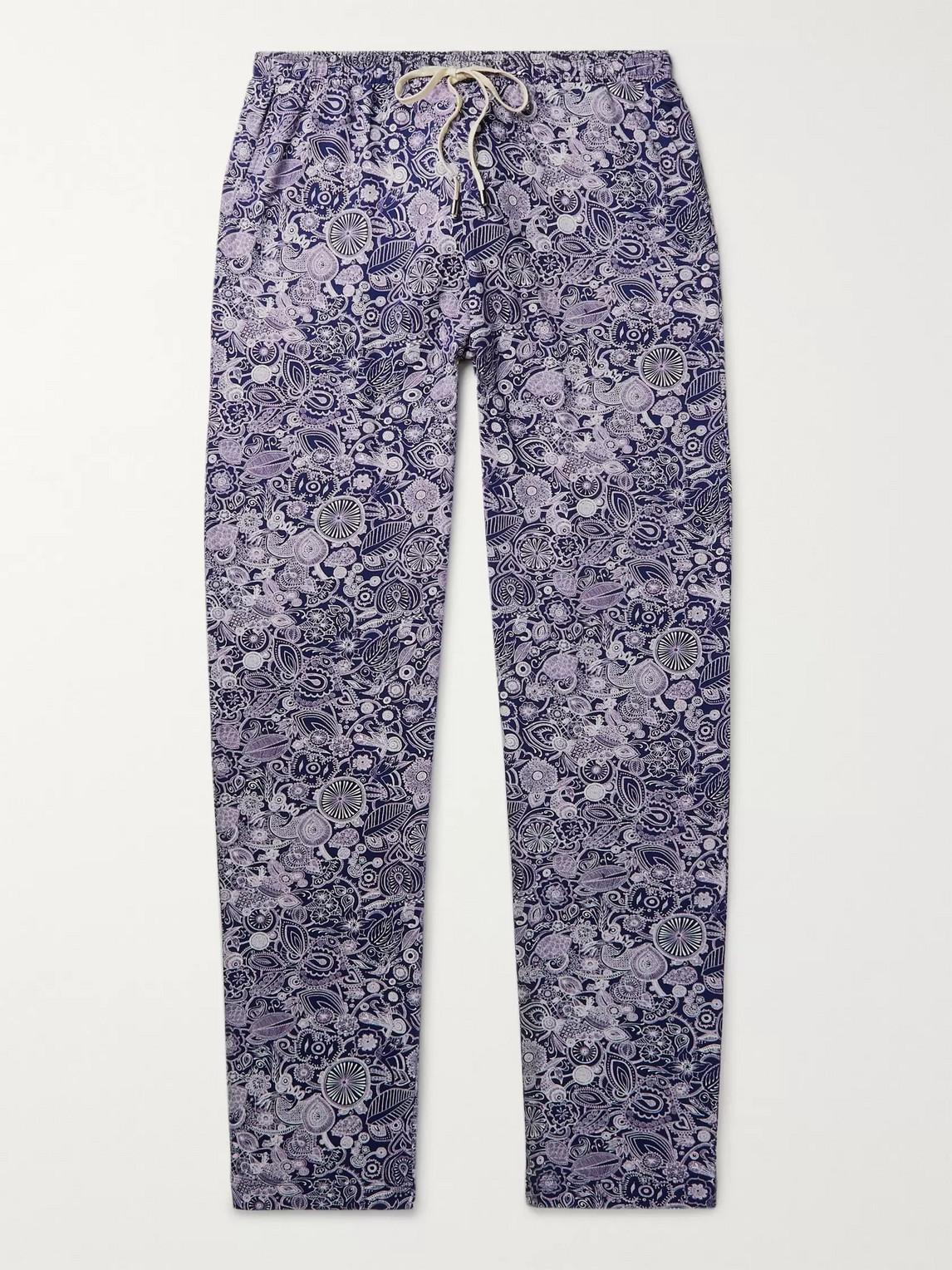 Zimmerli Paisley-print Jersey Pyjama Trousers In Blue