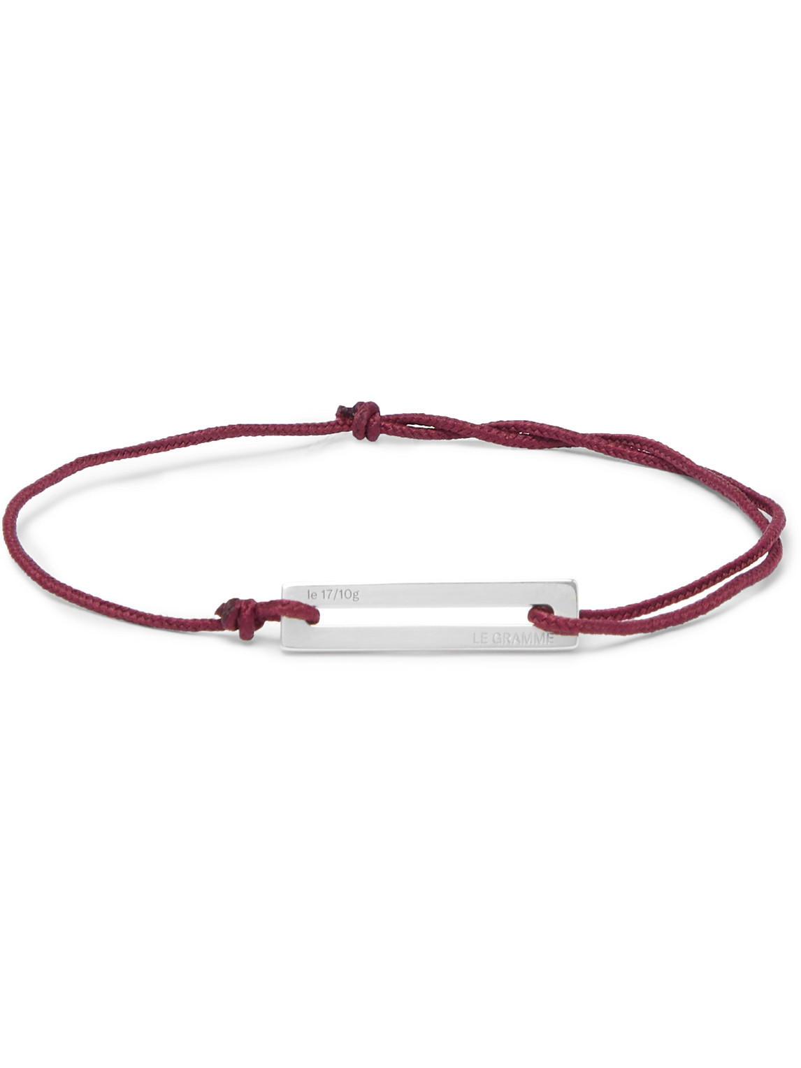 Le Gramme Le 17/10 Cord and Sterling Silver Bracelet