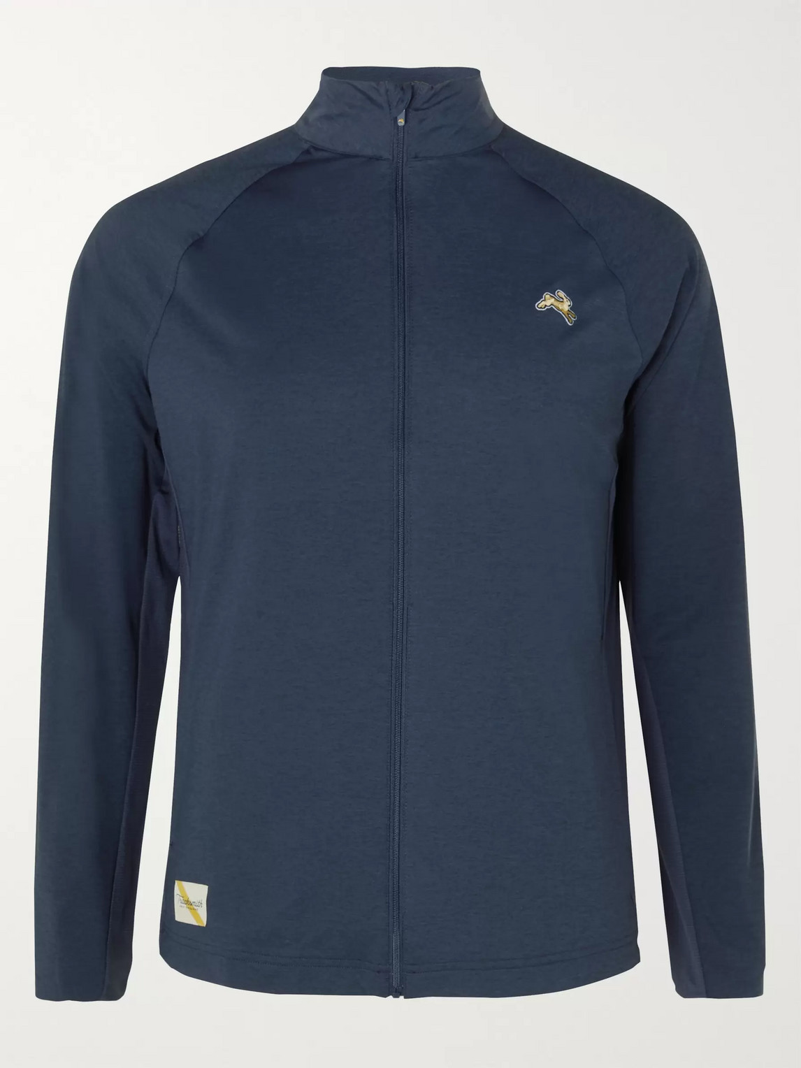 Tracksmith Session Mesh-panelled Stretch-jersey Track Jacket In Blue