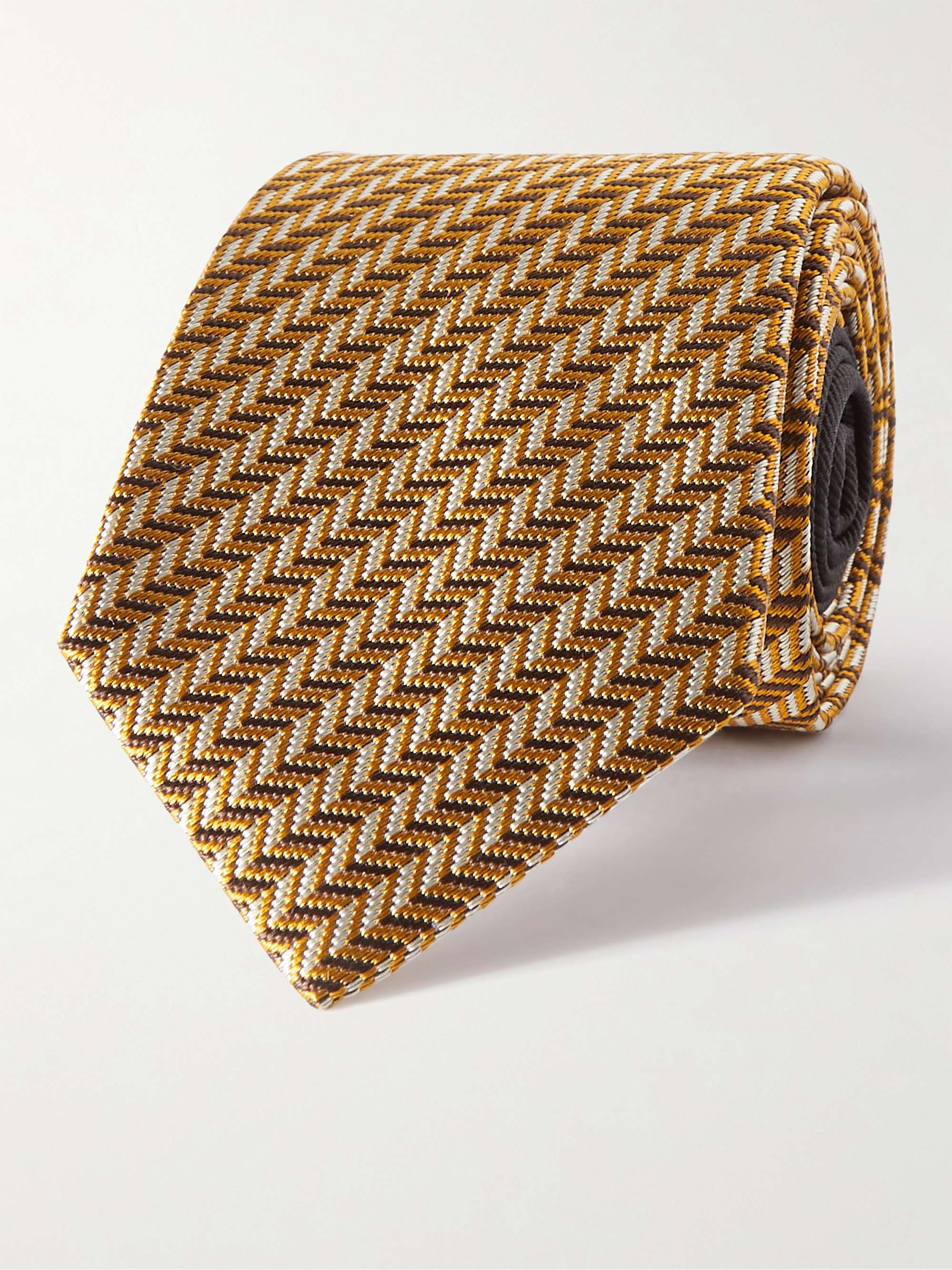 미쏘니 넥타이 Missoni 7cm Silk-Jacquard Tie,Orange