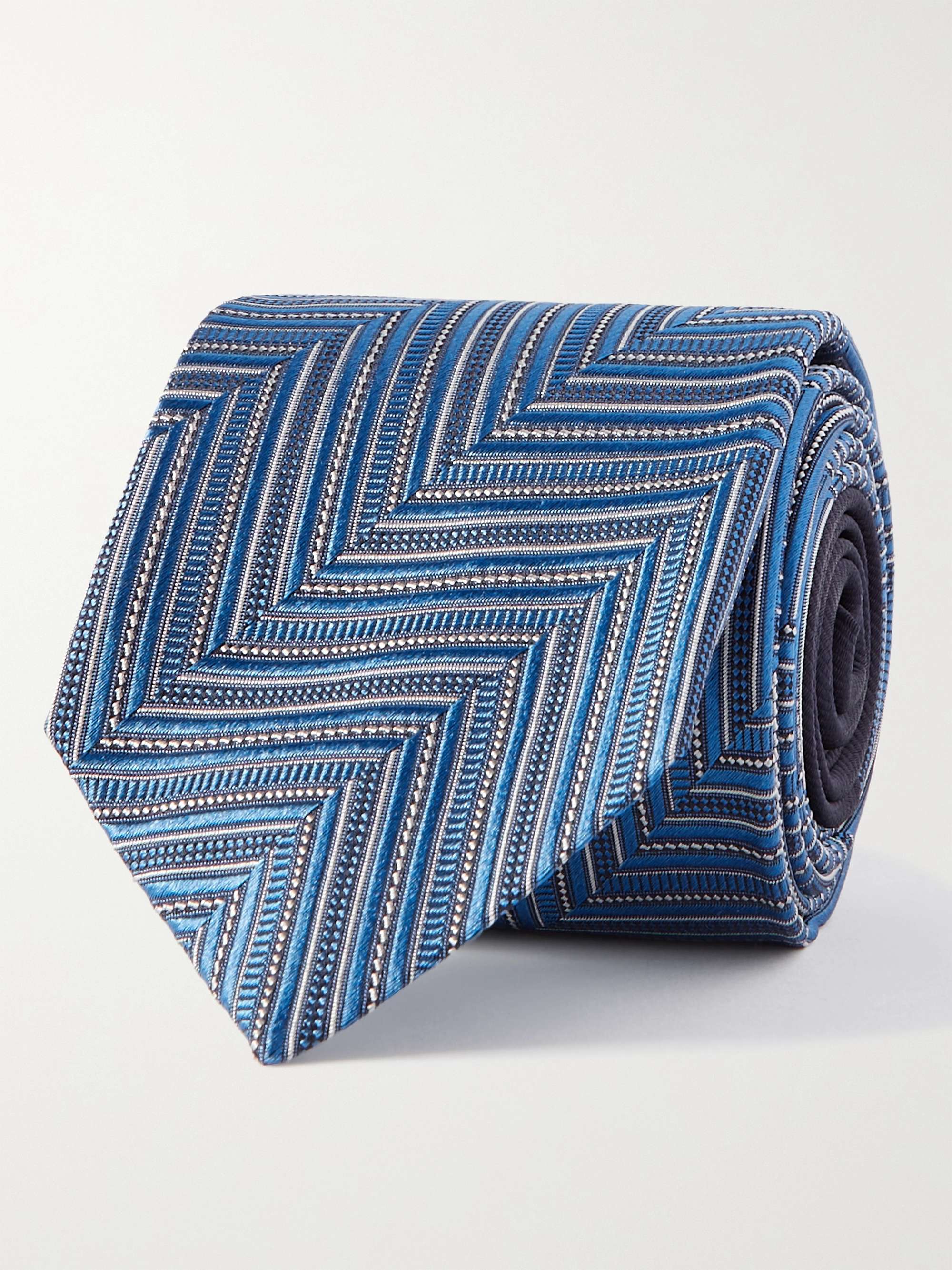 미쏘니 넥타이 Missoni 7cm Silk-Jacquard Tie,Sky blue