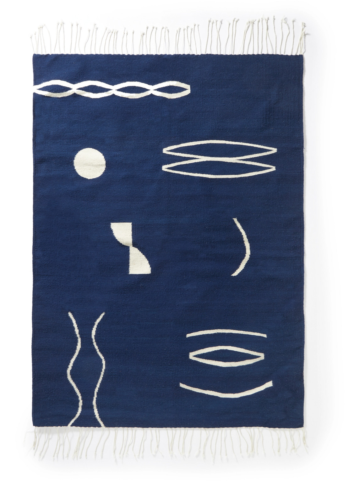 Rrres Printed Wool And Cotton-blend Rug In Blue