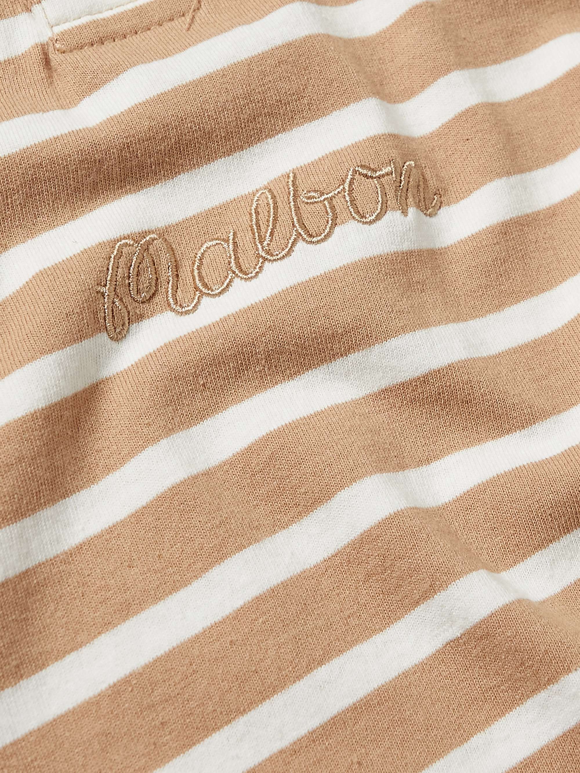 MALBON GOLF Logo-Embroidered Striped Cotton-Jersey Polo Shirt