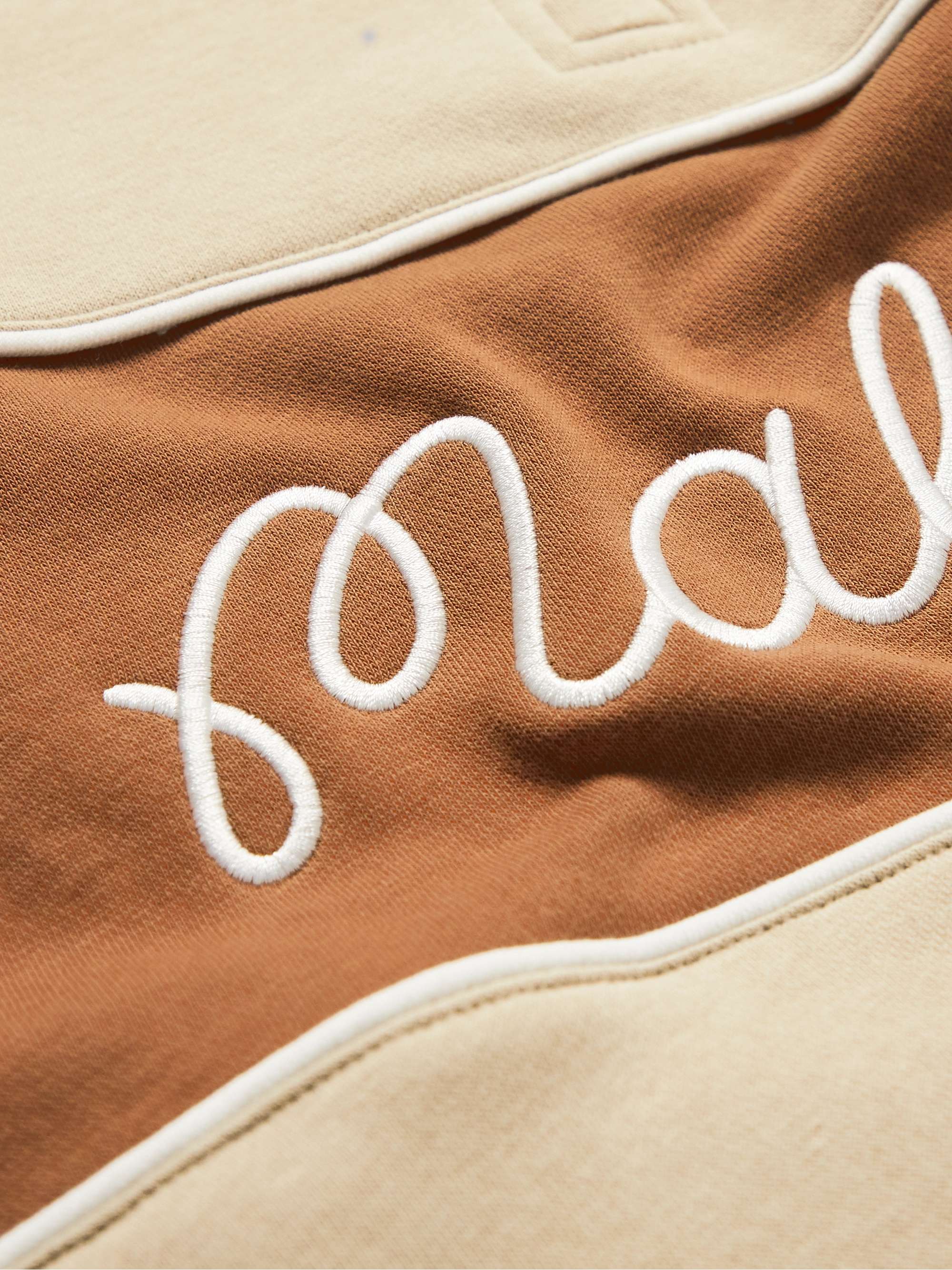 MALBON GOLF Logo-Embroidered Colour-Block Cotton-Blend Jersey Half-Zip Golf Sweatshirt