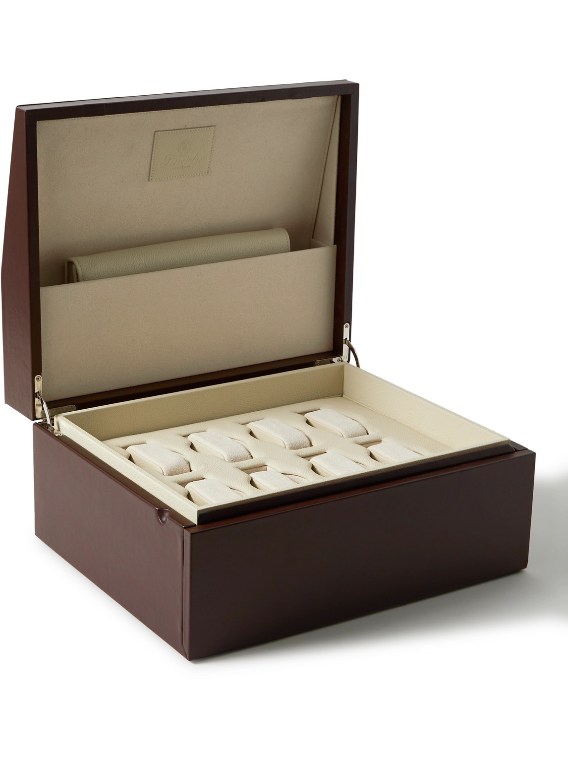 Pineider Passion Leather And Plywood Watch Box In Brown