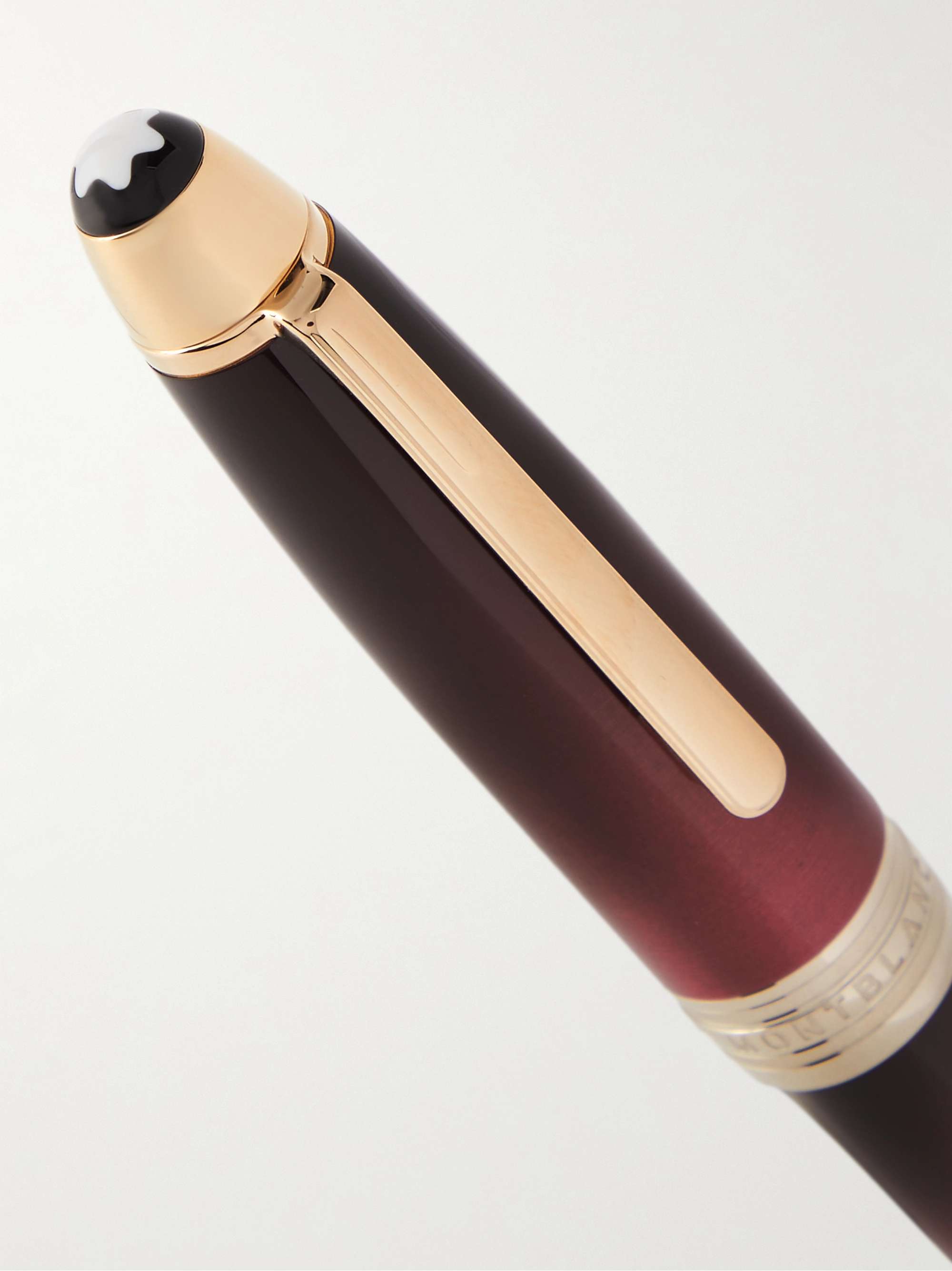 MONTBLANC Meisterstück Calligraphy Solitaire Gold-Tone and Lacquer Fountain Pen