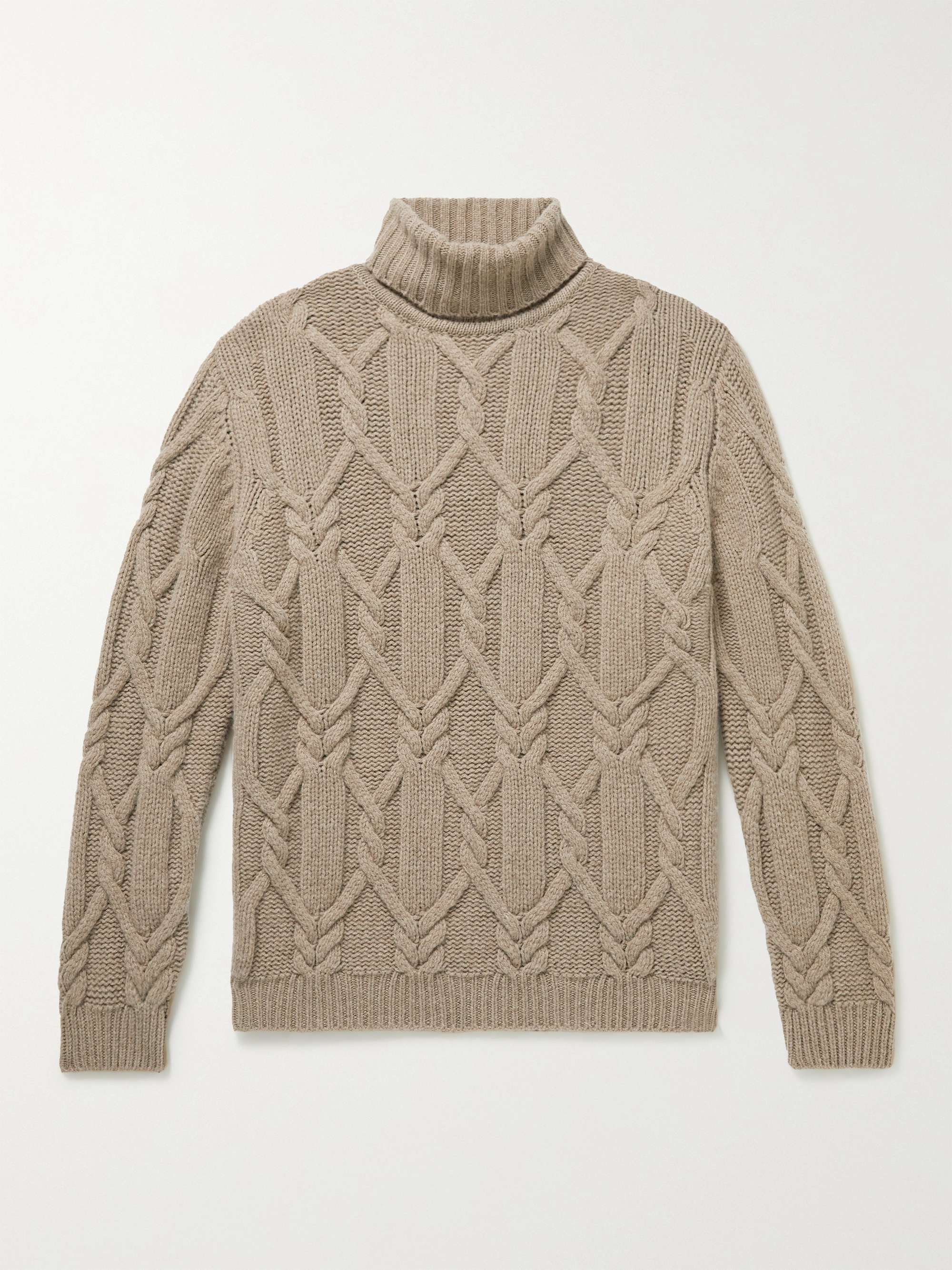 PURDEY Cable-Knit Wool Rollneck Sweater
