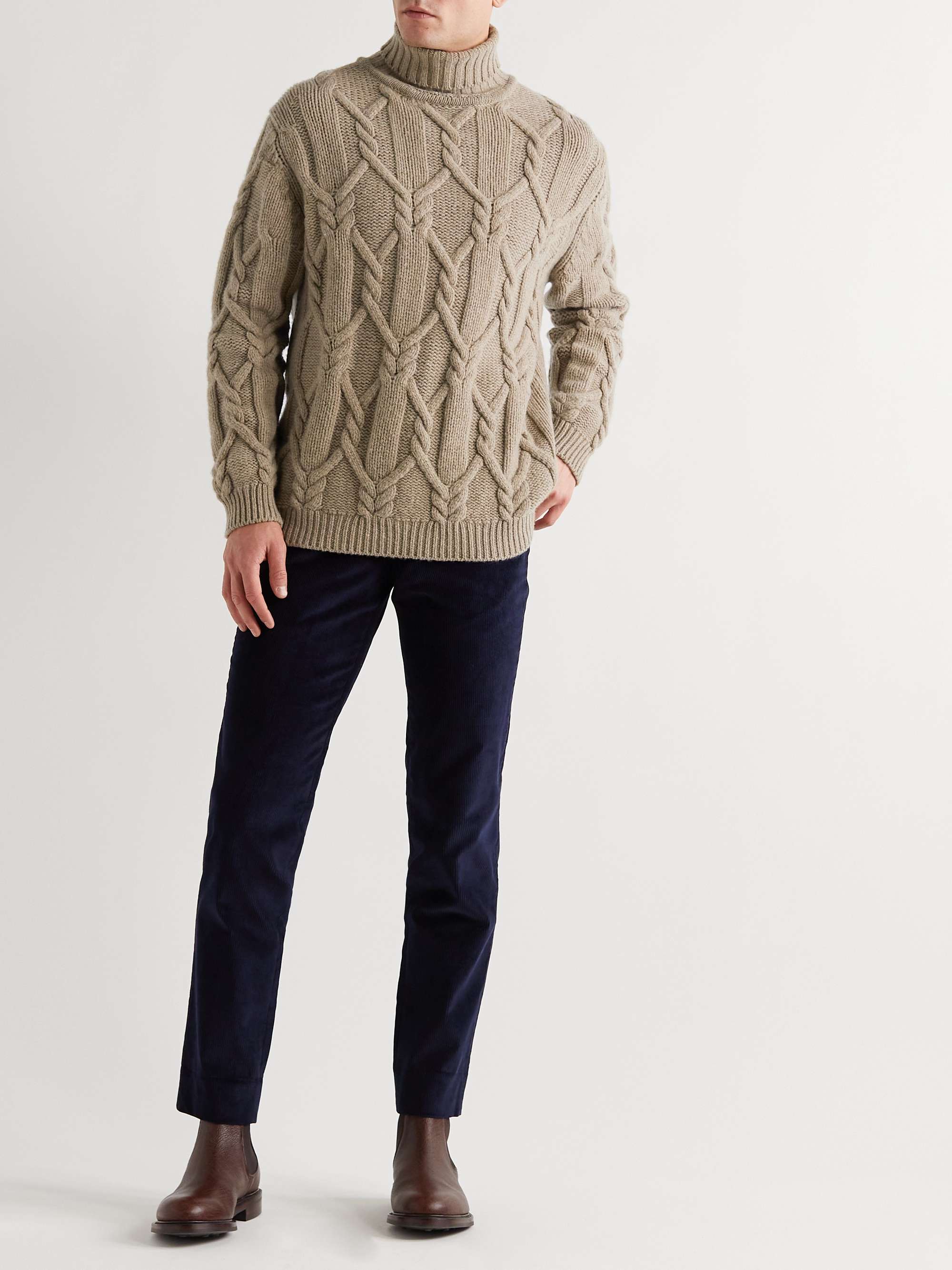 PURDEY Cable-Knit Wool Rollneck Sweater