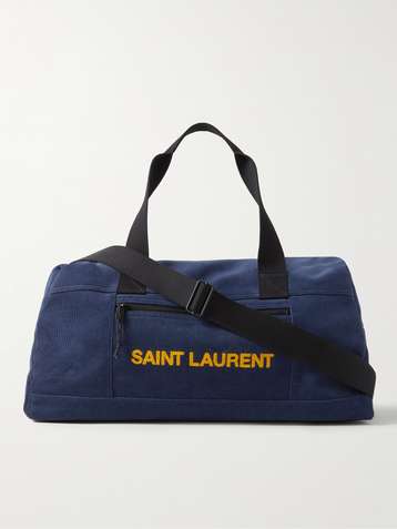 SAINT LAURENT Nuxx Logo-Embroidered Corduroy Duffle Bag