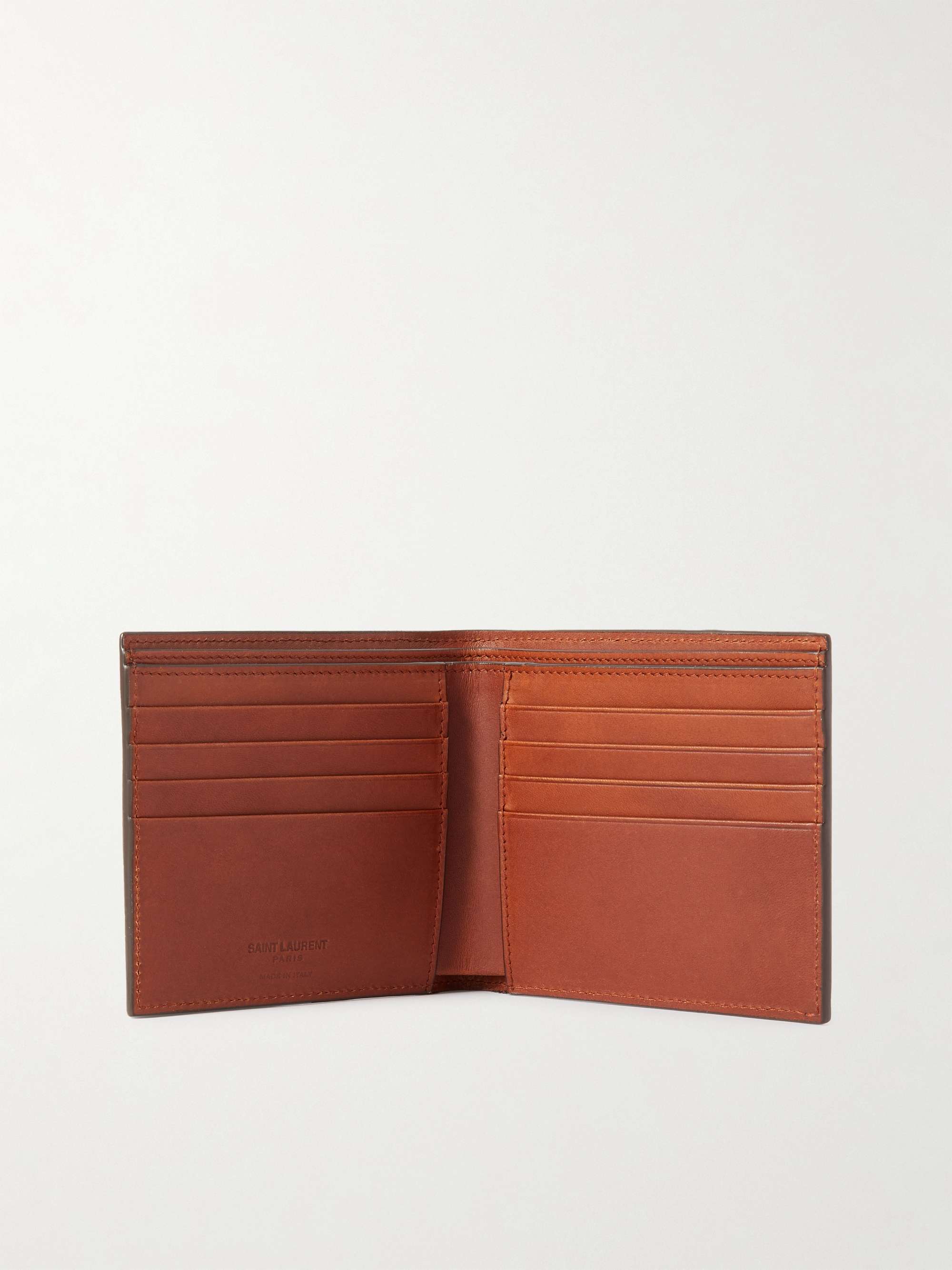 Brown Logo-Print Coated-Canvas and Leather Billfold Wallet | FENDI 