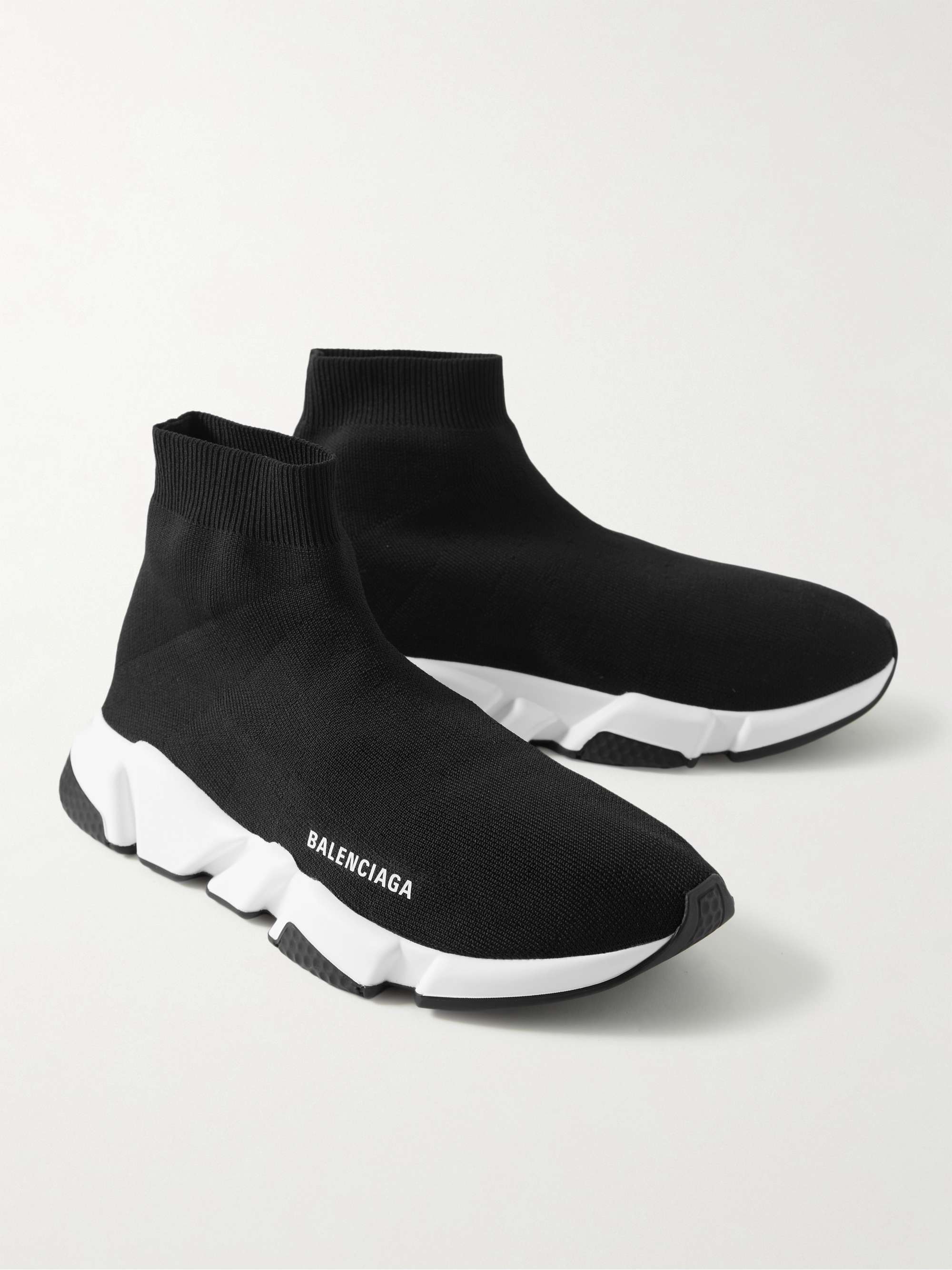BALENCIAGA Speed Recycled Stretch-Knit Slip-On Sneakers