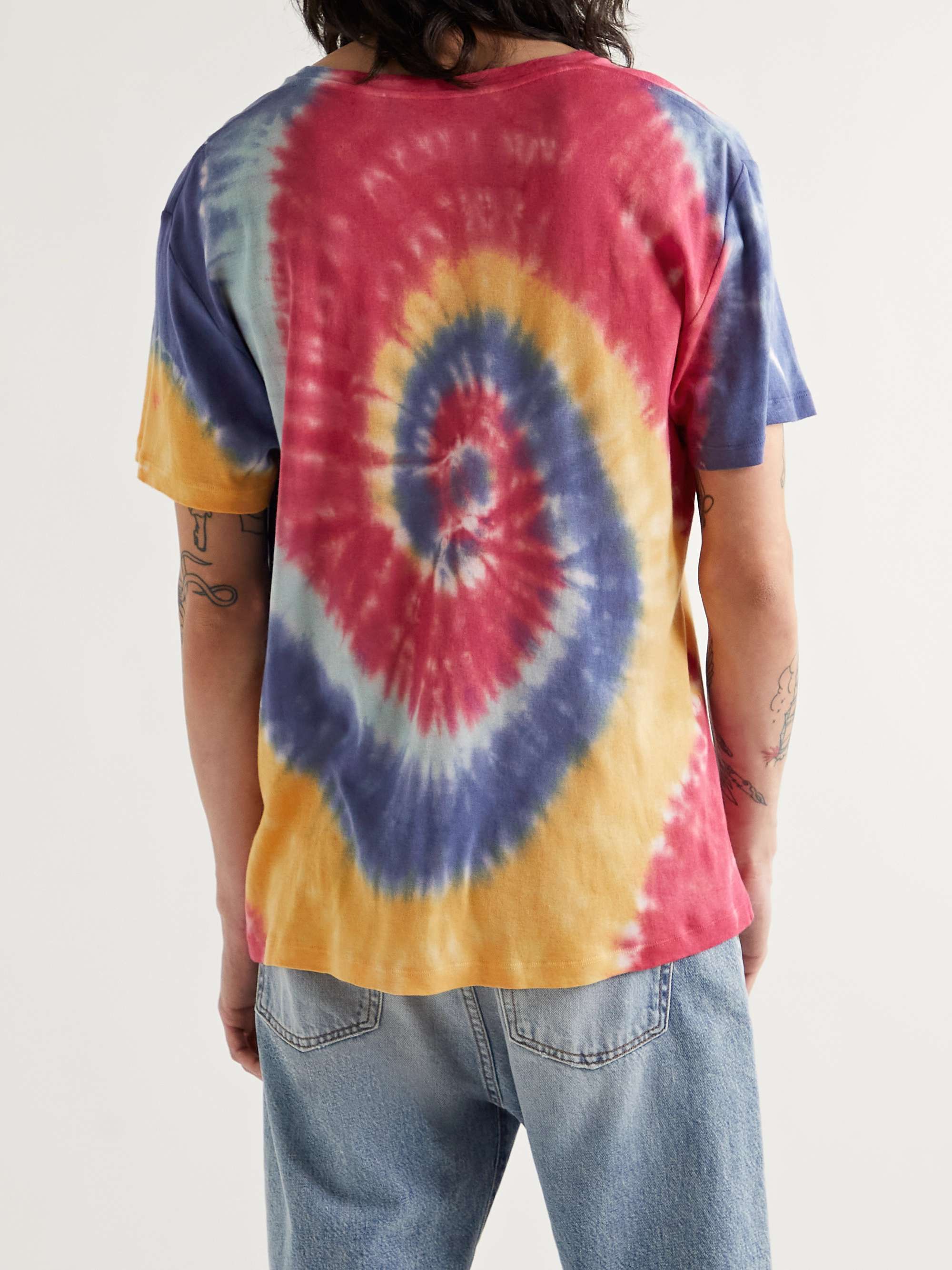 THE ELDER STATESMAN Tie-Dyed Cotton and Cashmere-Blend Jersey T-Shirt
