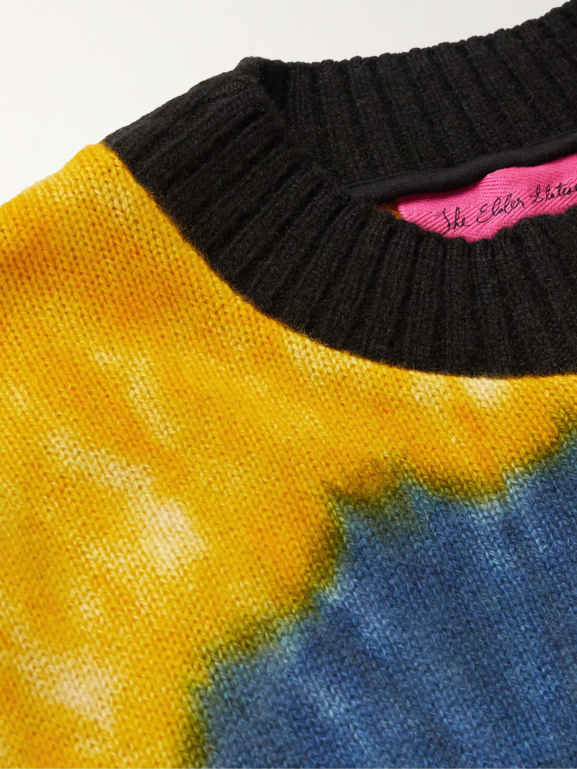 THE ELDER STATESMAN Patchwork Tie-Dyed Cashmere Sweater