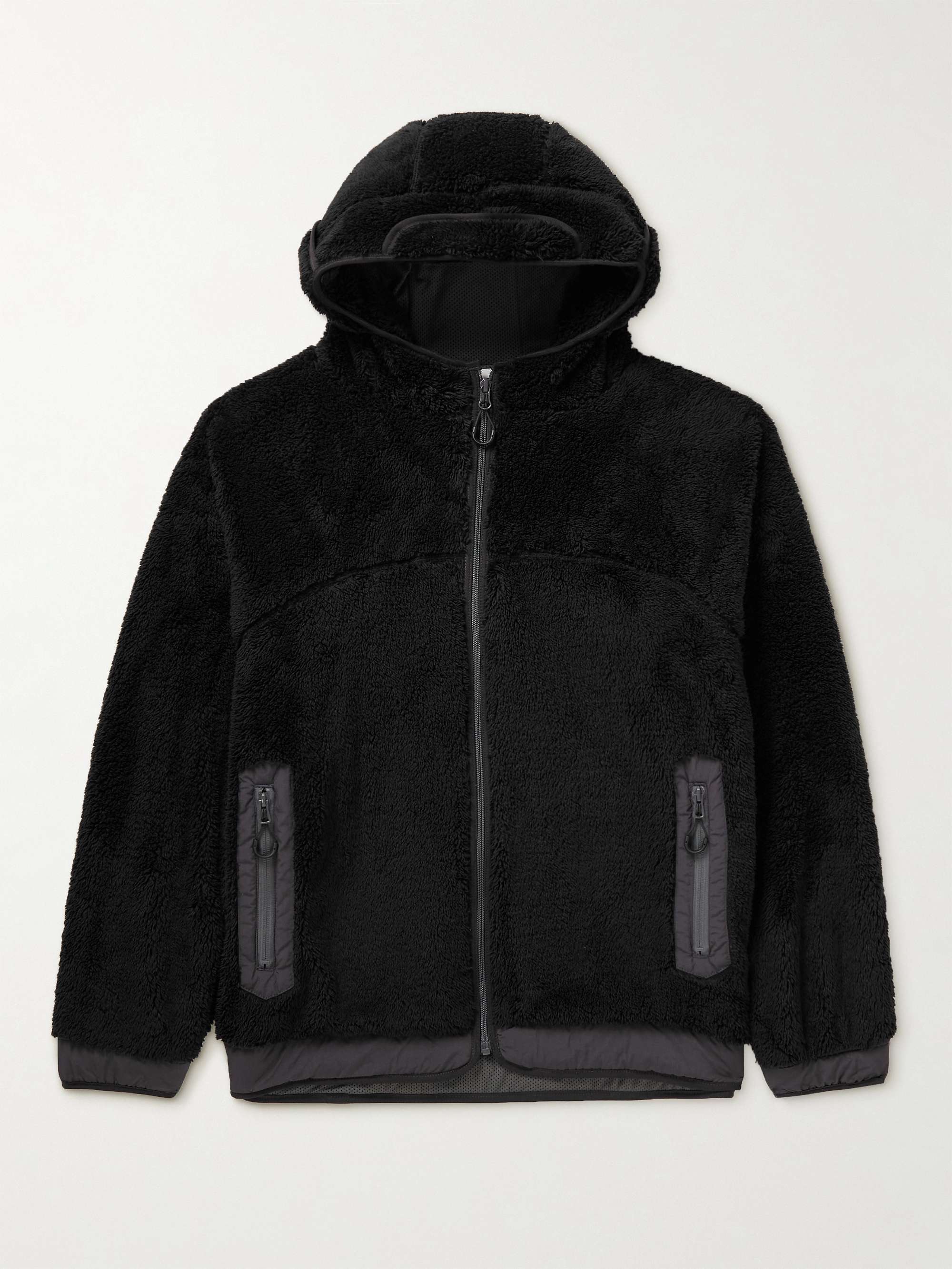 COMFY OUTDOOR GARMENT Shell-Trimmed Hooded Fleece Jacket