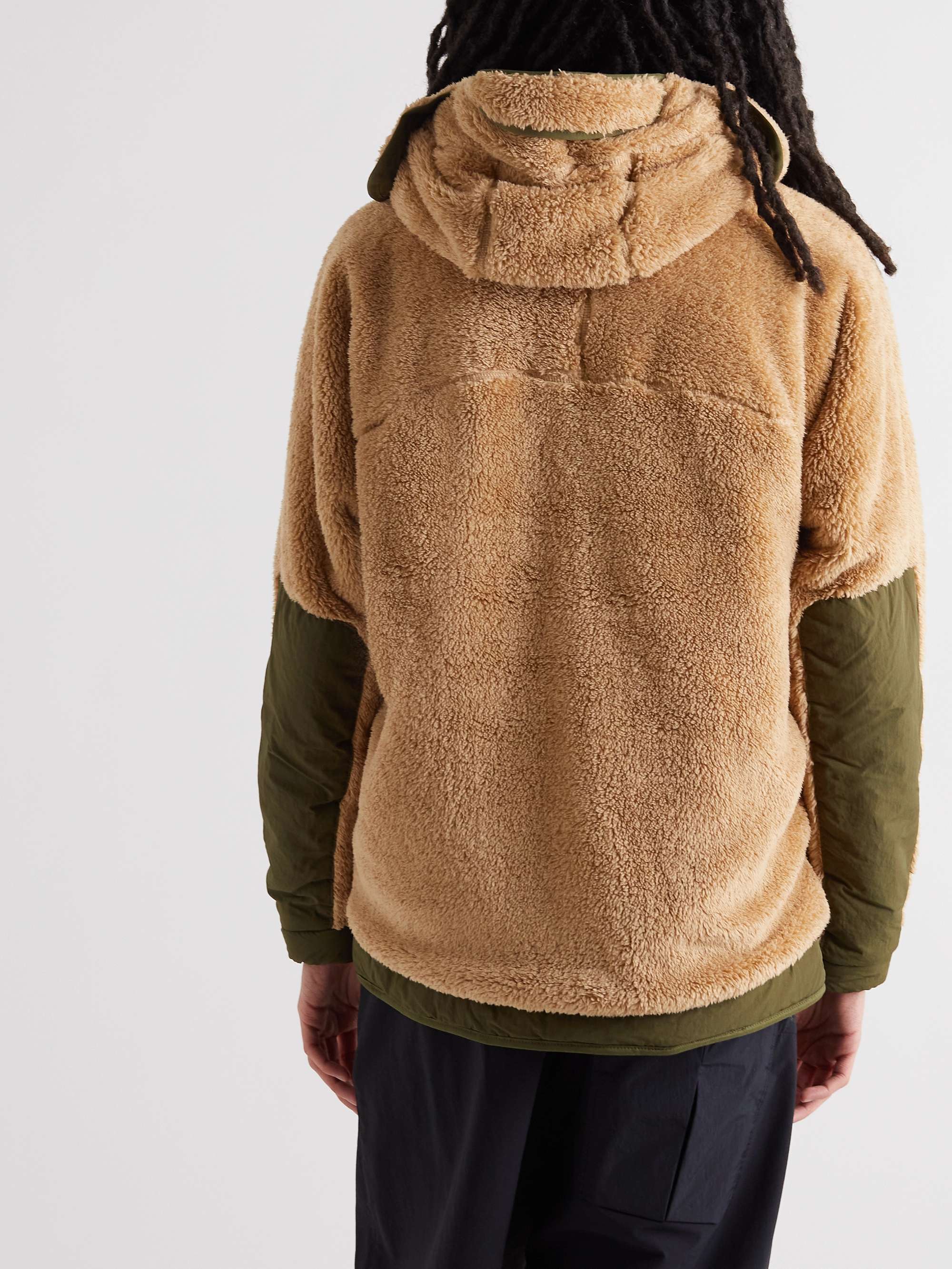 COMFY OUTDOOR GARMENT Shell-Trimmed Hooded Fleece Jacket