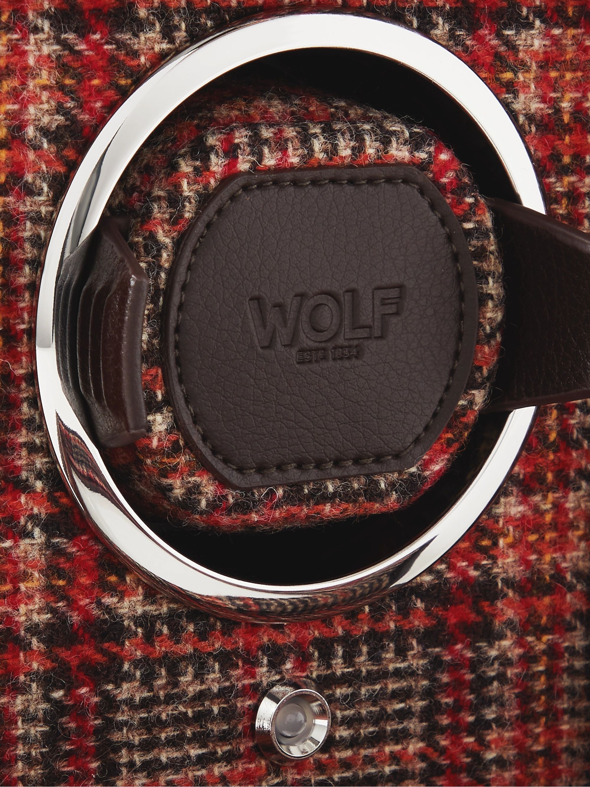 WOLF + WM Brown Full-Grain Leather Single Watch Winder