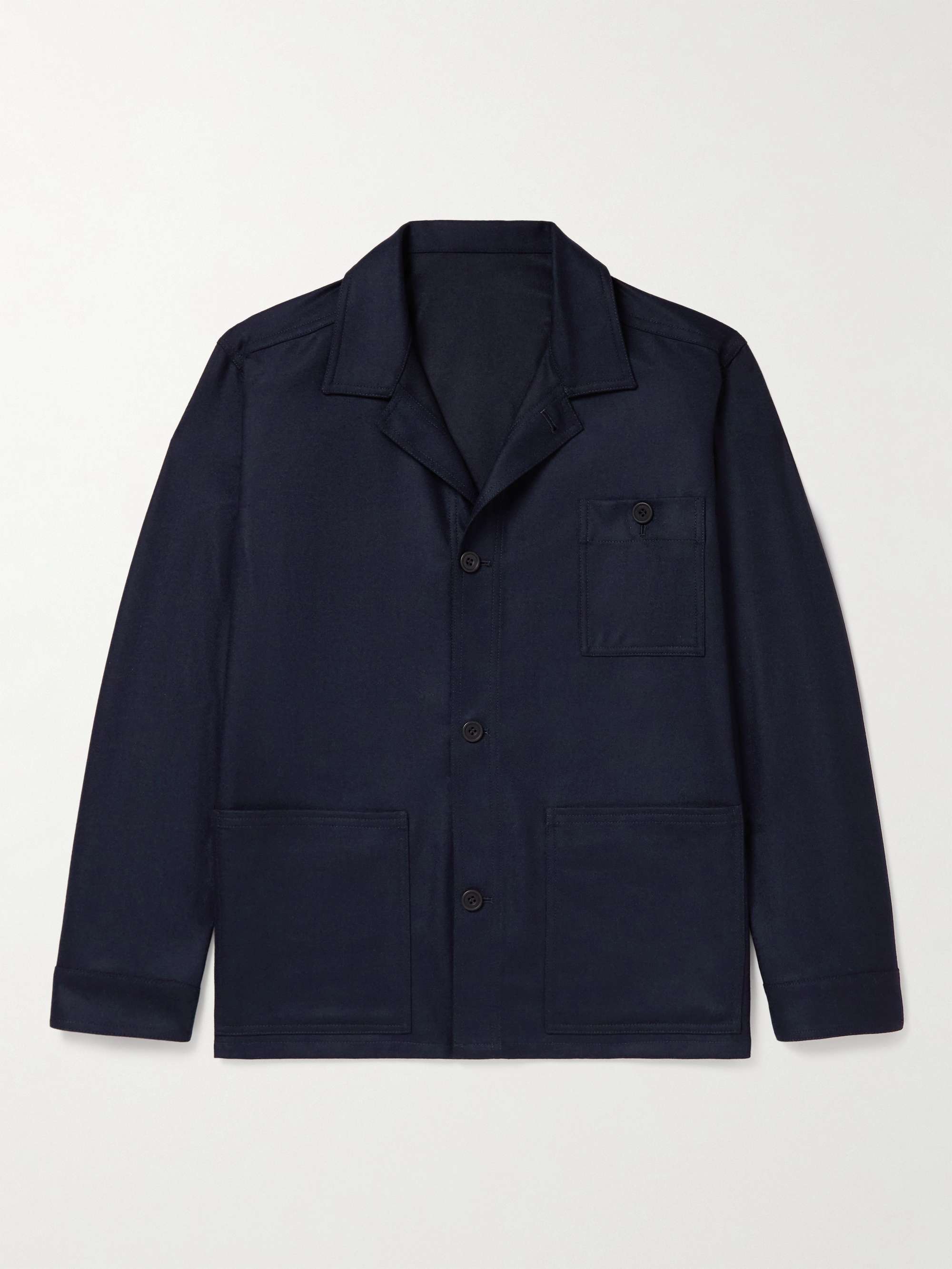 ANDERSON & SHEPPARD Camp-Collar Wool-Flannel Chore Jacket