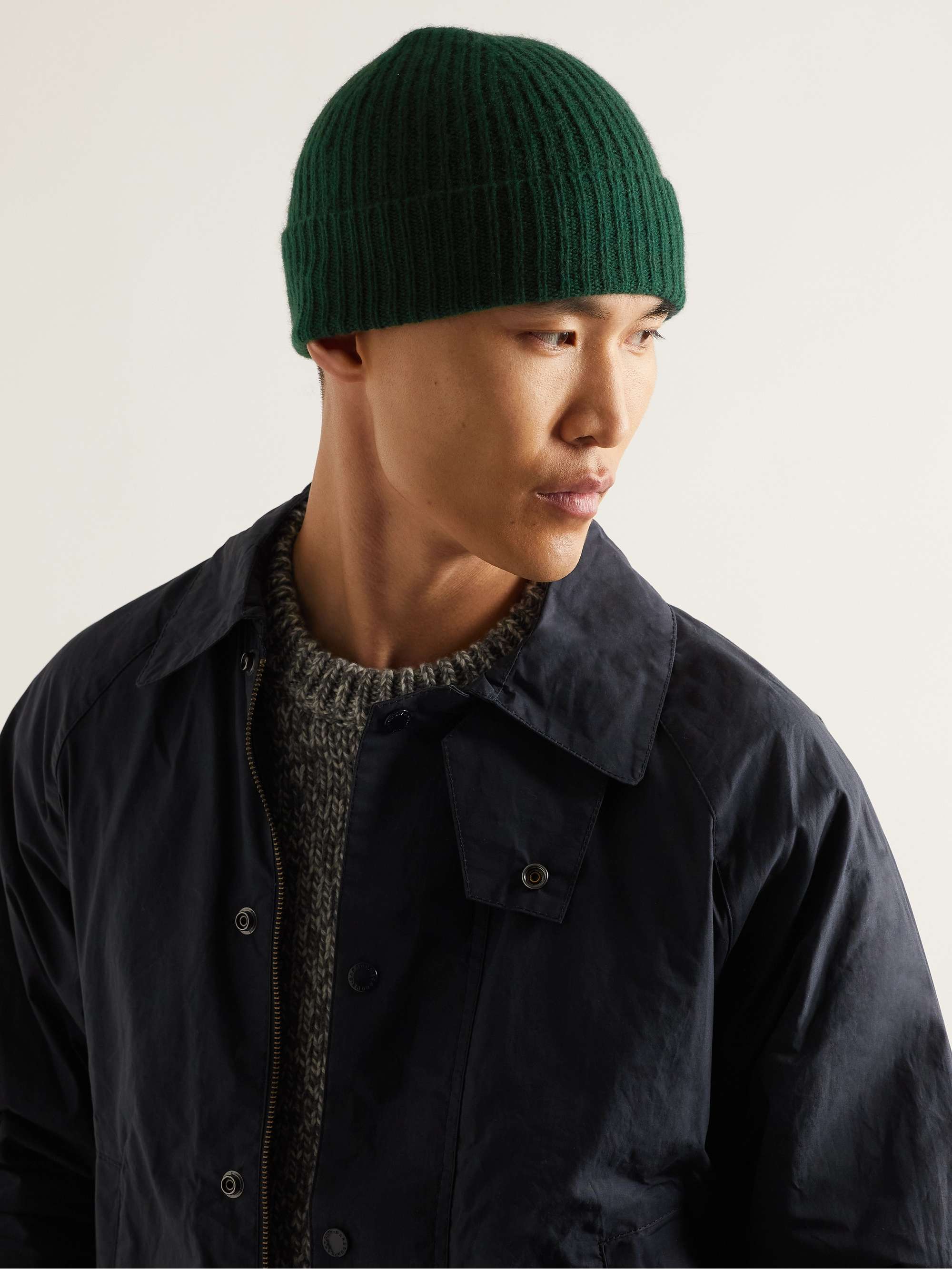 ANDERSON & SHEPPARD Ribbed Cashmere Beanie