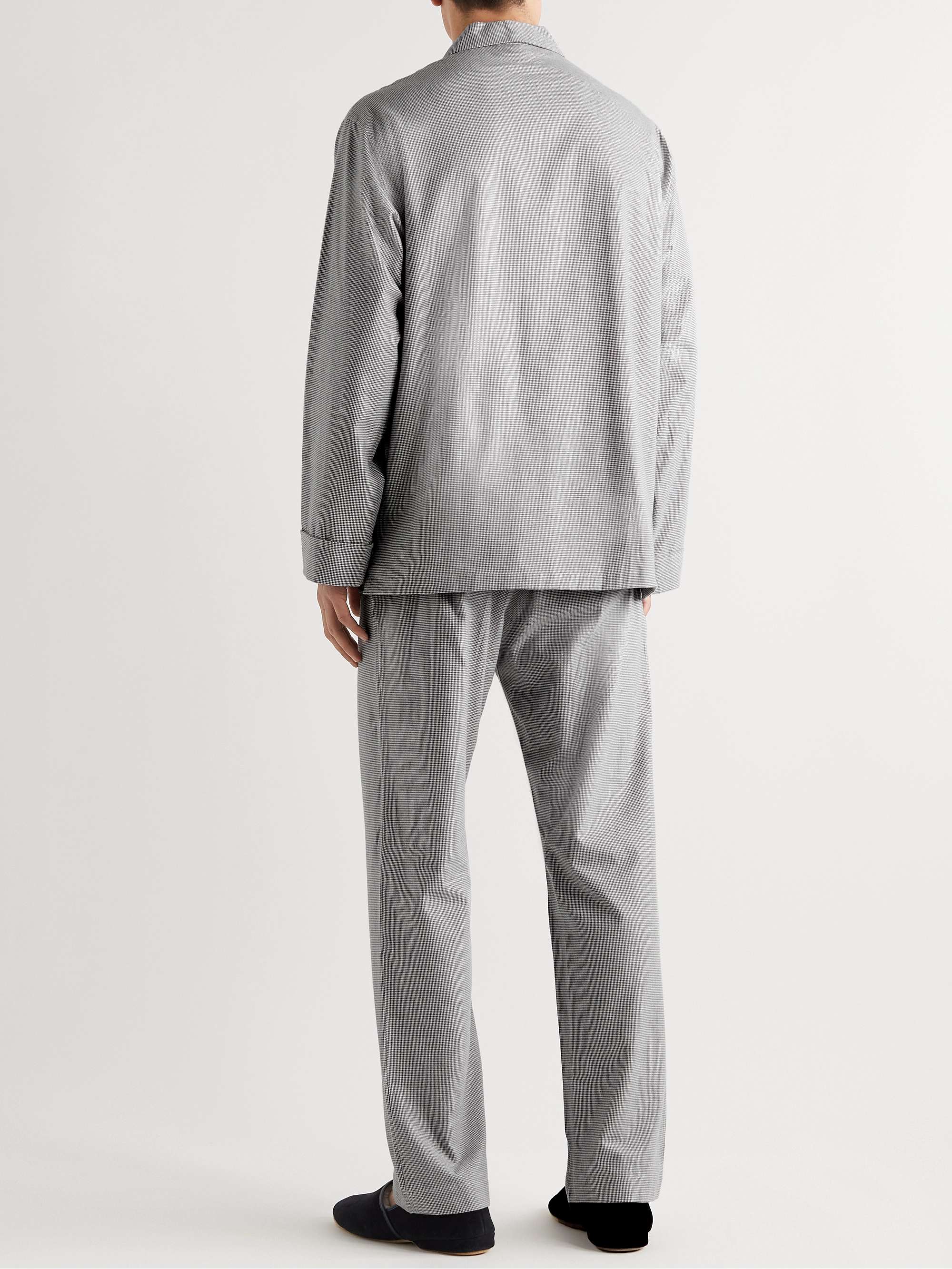 ANDERSON & SHEPPARD Puppytooth Brushed-Cotton Pyjama Set