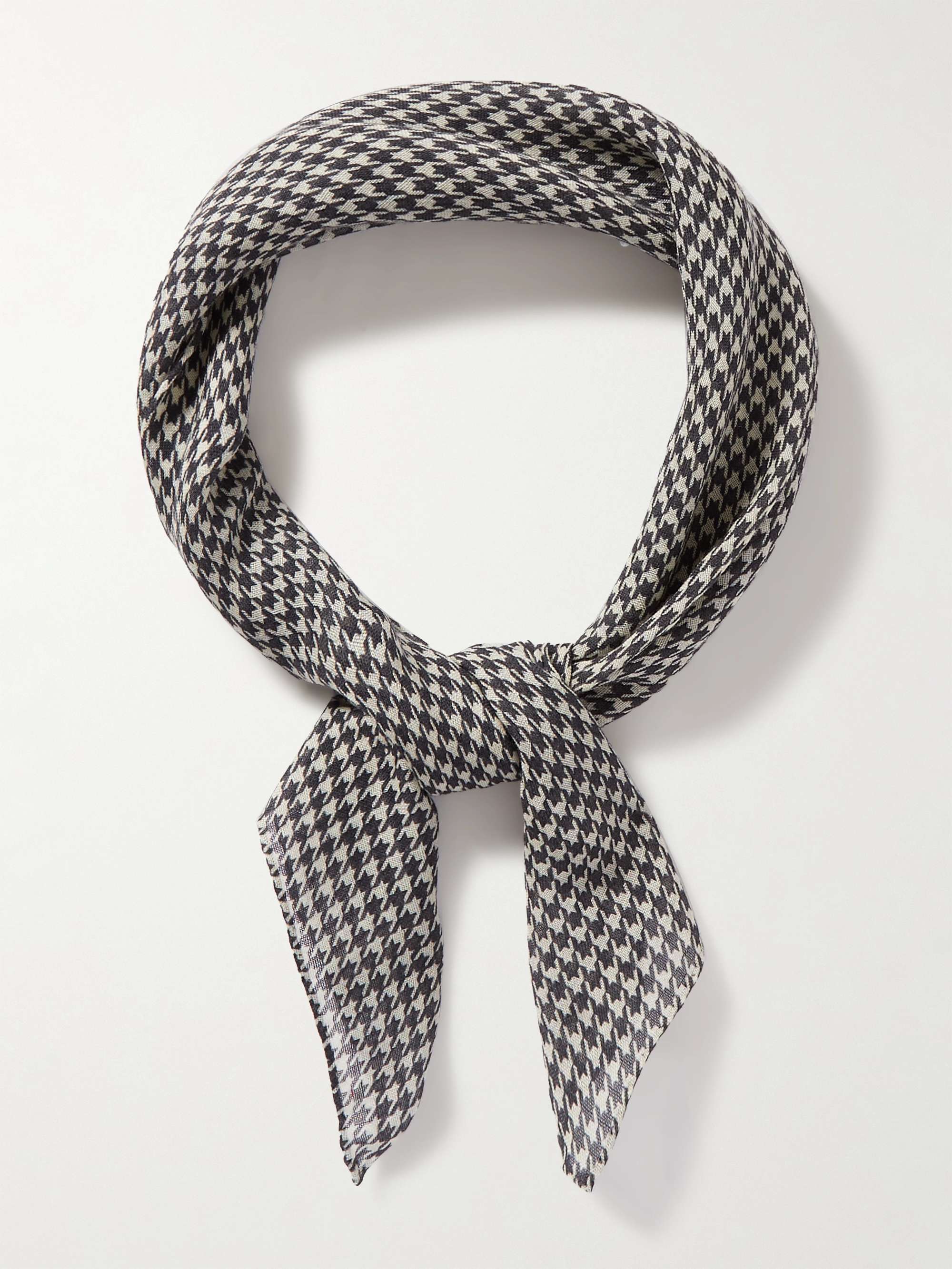 ANDERSON & SHEPPARD Houndstooth Wool and Silk-Blend Neckerchief
