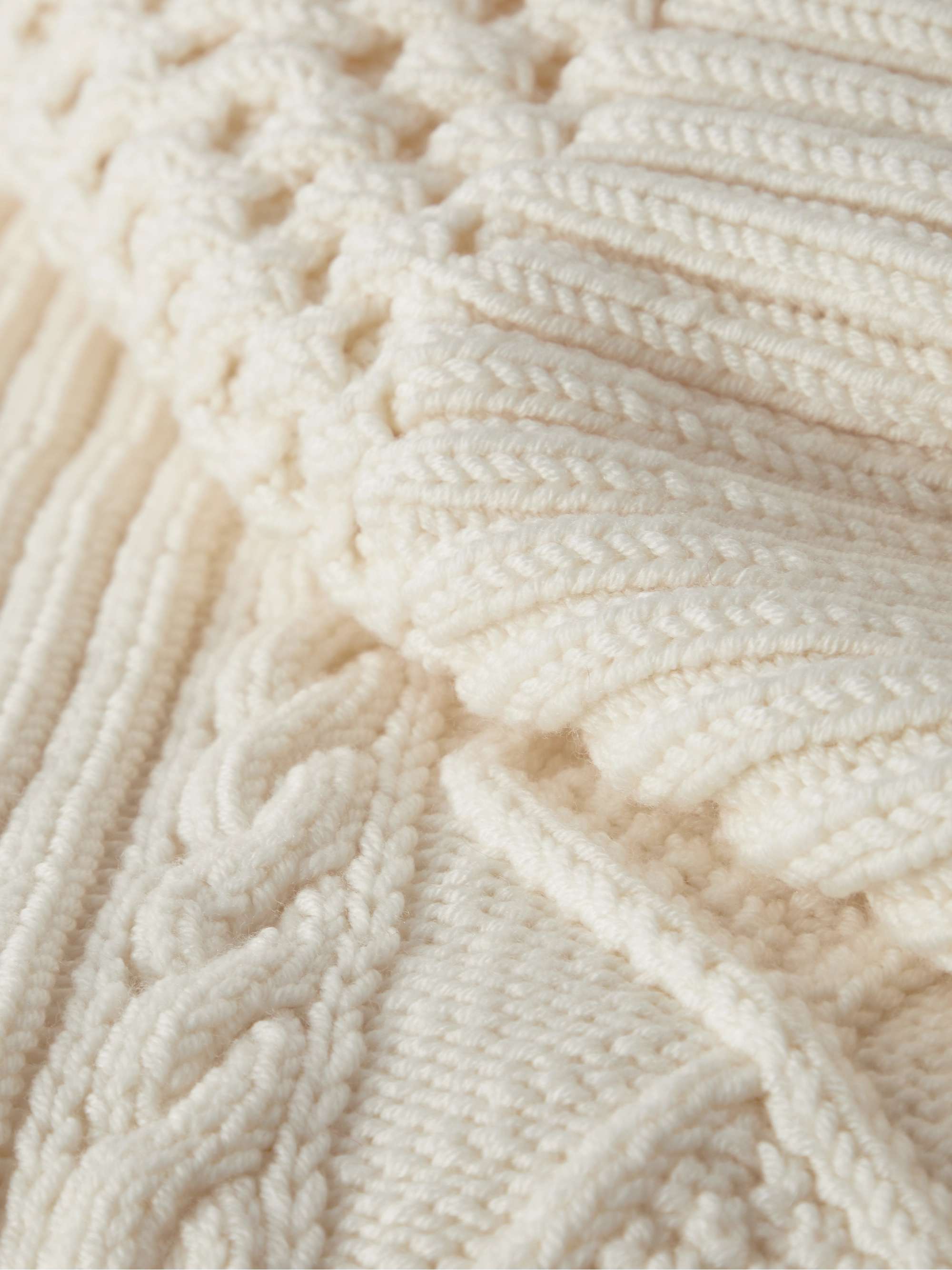 ANDERSON & SHEPPARD Cable-Knit Merino Wool Blanket