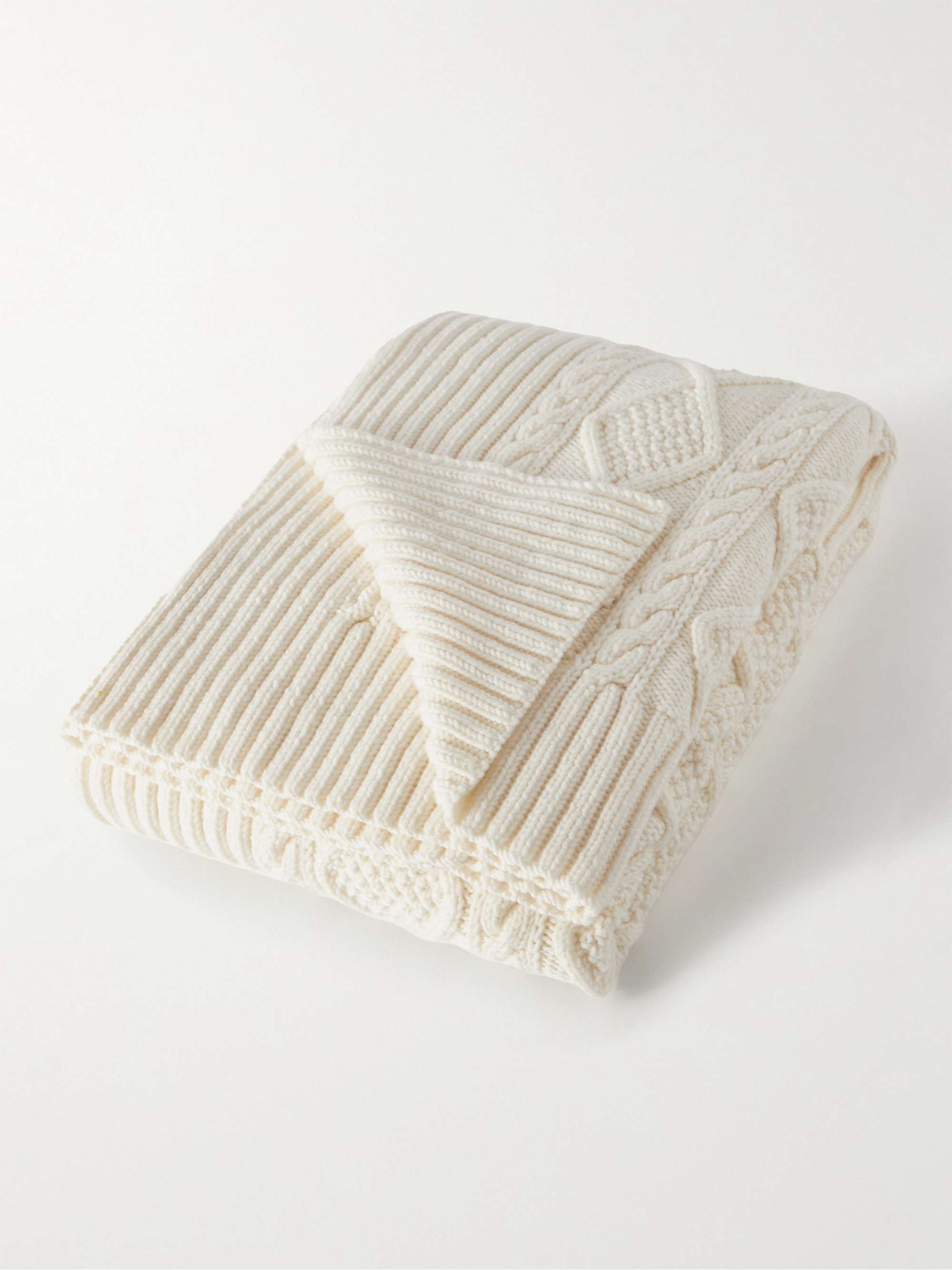 ANDERSON & SHEPPARD Cable-Knit Merino Wool Blanket