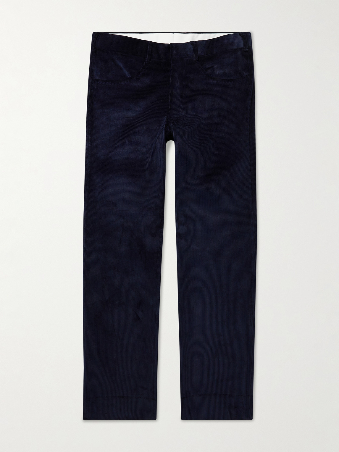 Anderson & Sheppard Slim-fit Cotton-corduroy Trousers In Blue