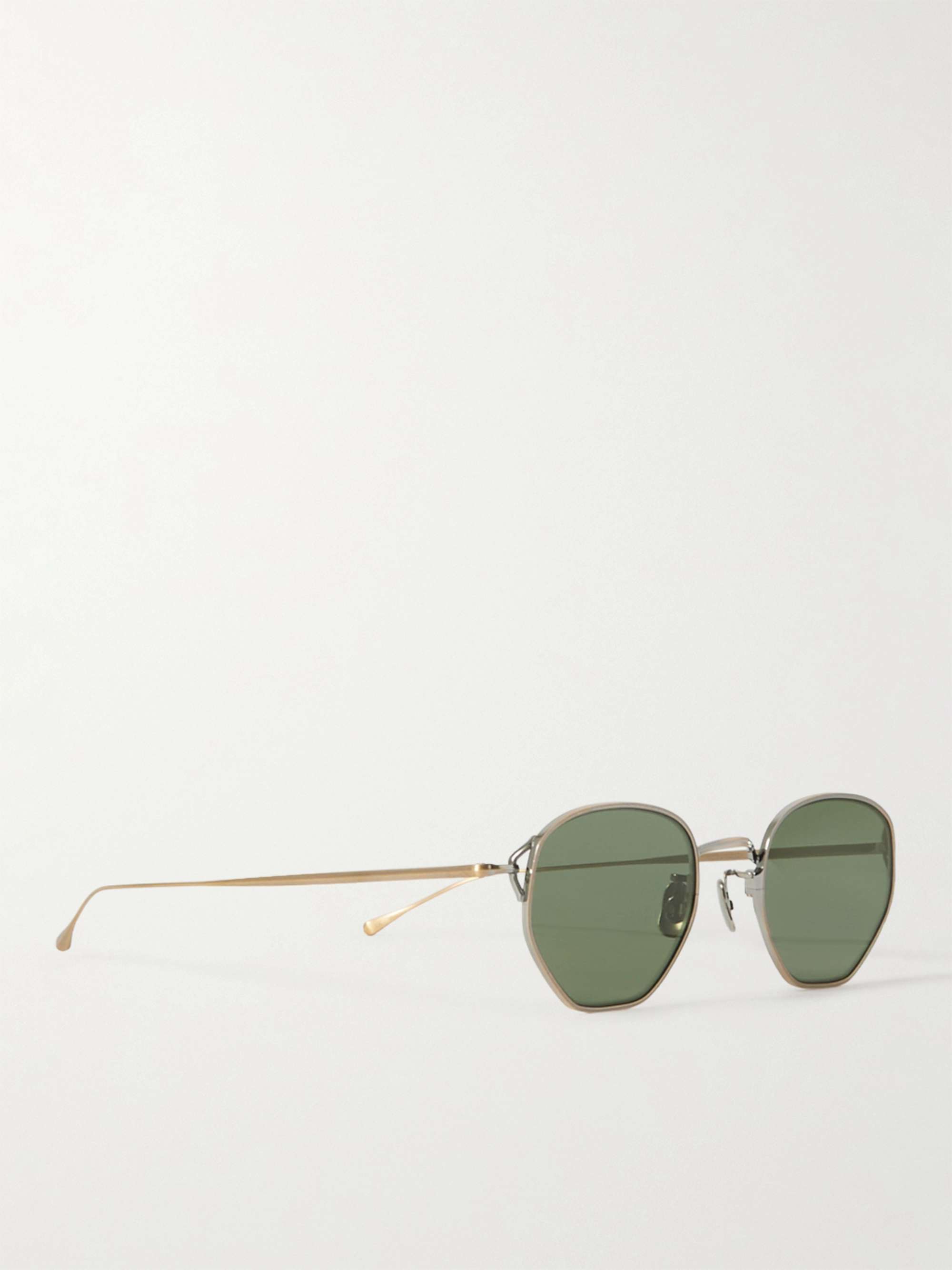 EYEVAN 7285 Round-Frame Gold-Tone Titanium Sunglasses
