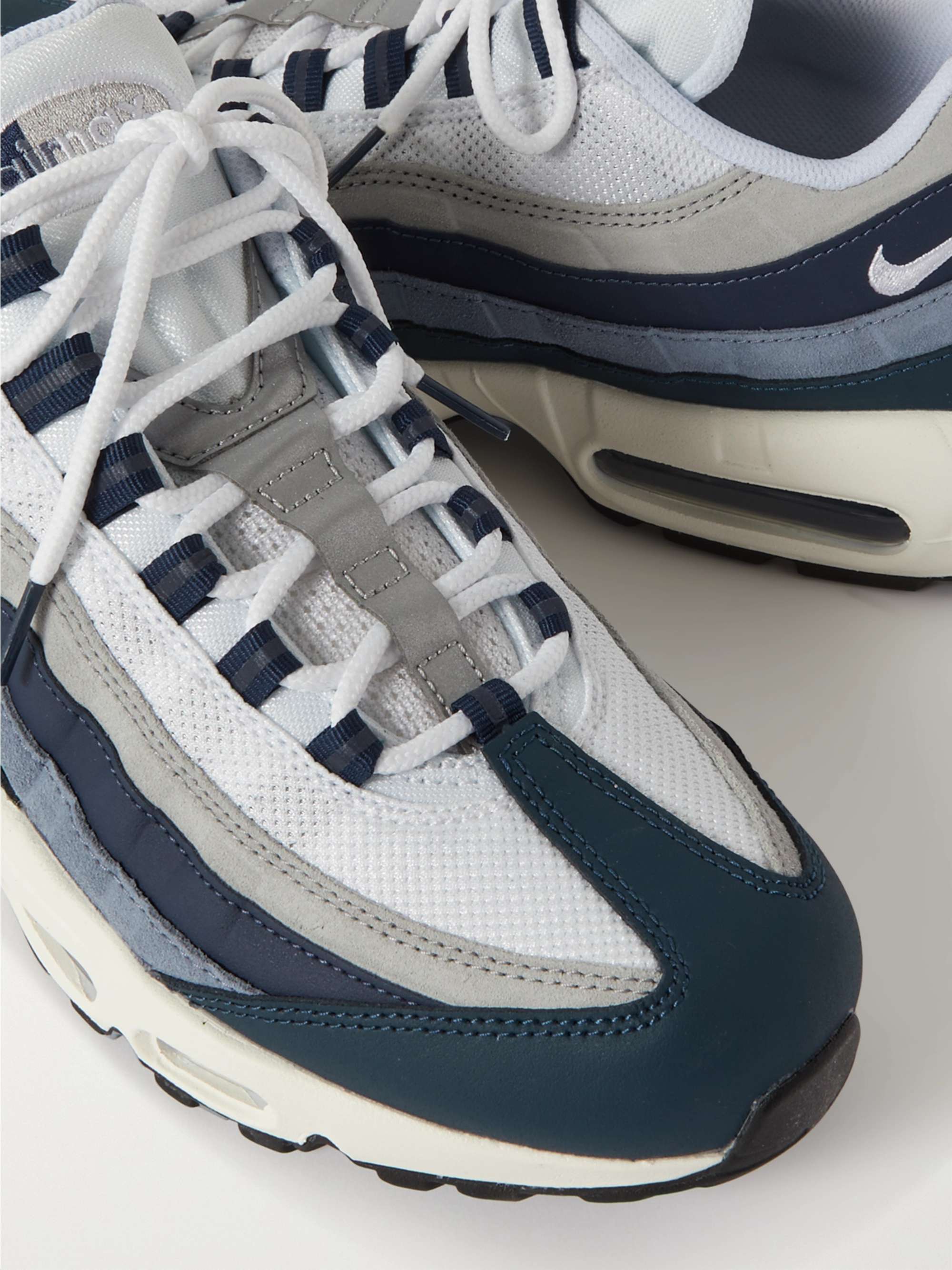 NIKE Air Max 95 Panelled Leather, Suede and Mesh Sneakers