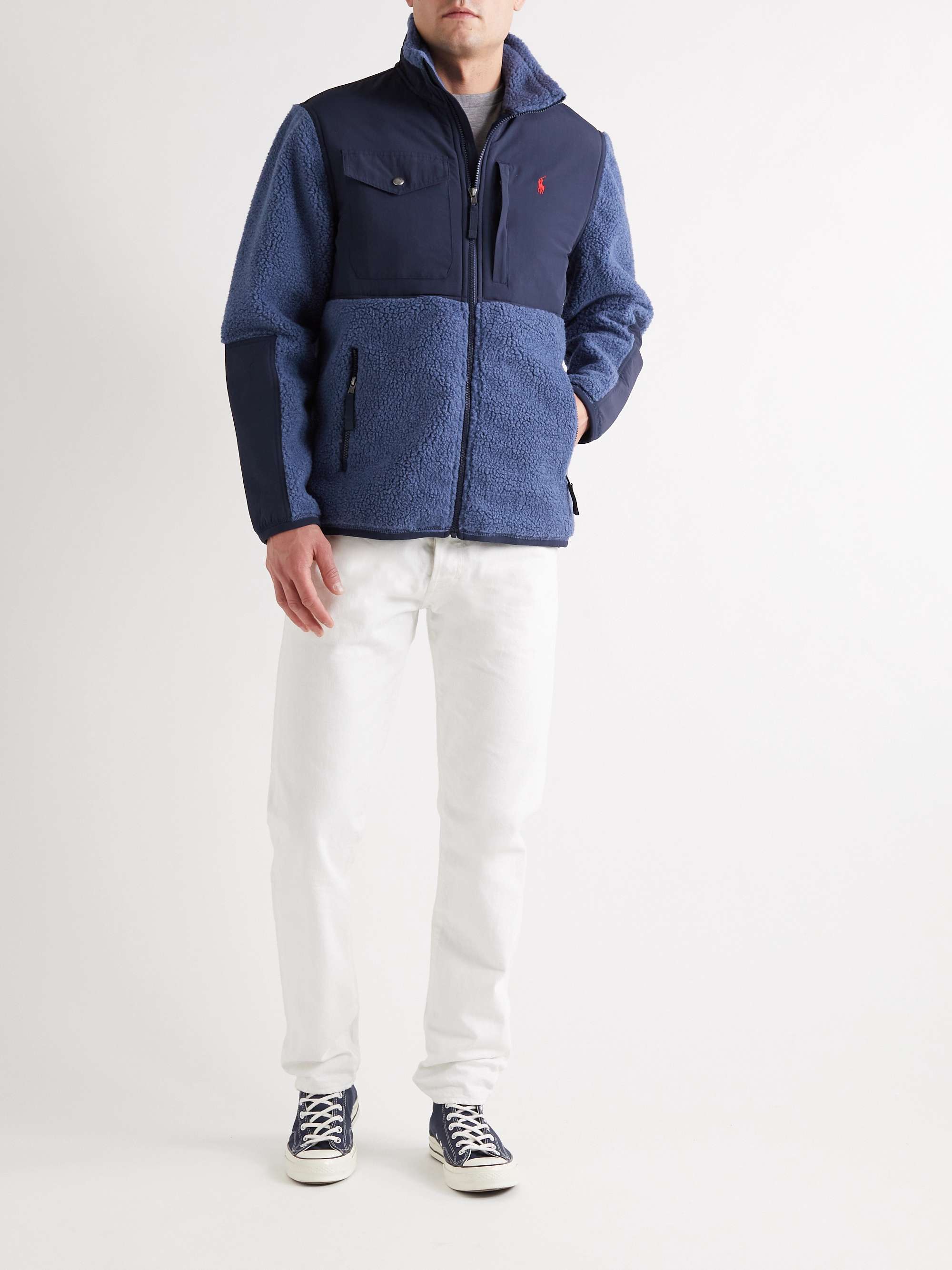 POLO RALPH LAUREN Panelled Faux Shearling and Shell Jacket