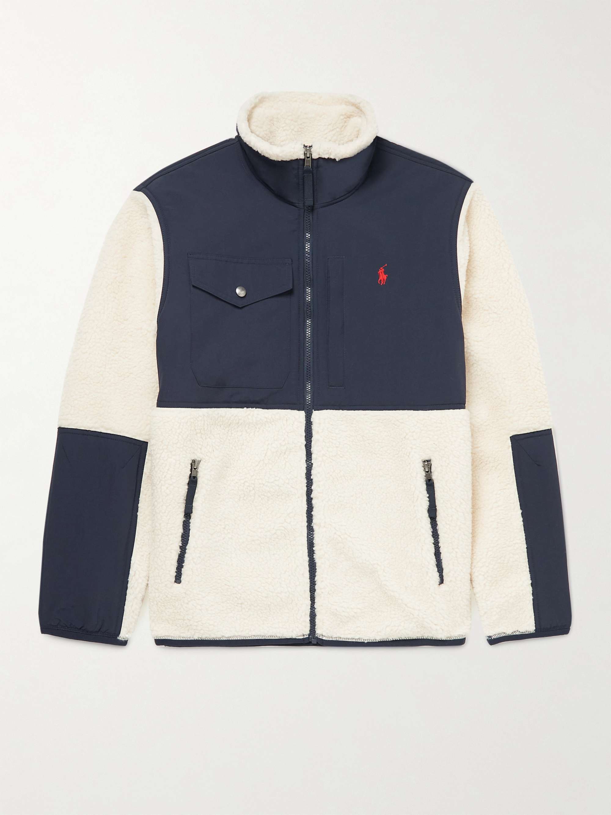 POLO RALPH LAUREN Panelled Faux Shearling and Shell Jacket