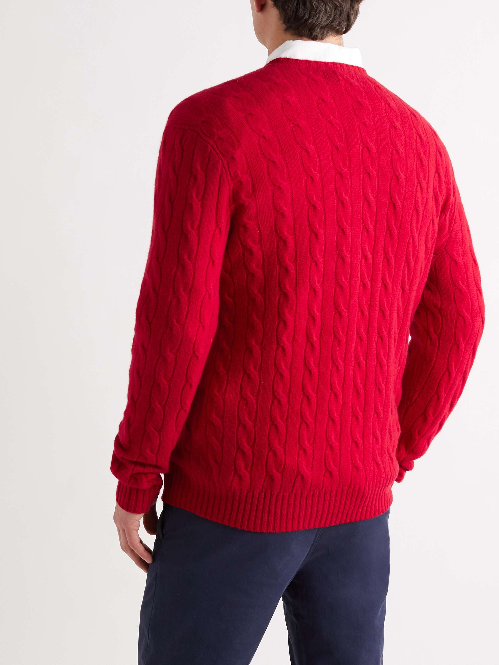POLO RALPH LAUREN Cable-Knit Wool and Cashmere-Blend Sweater