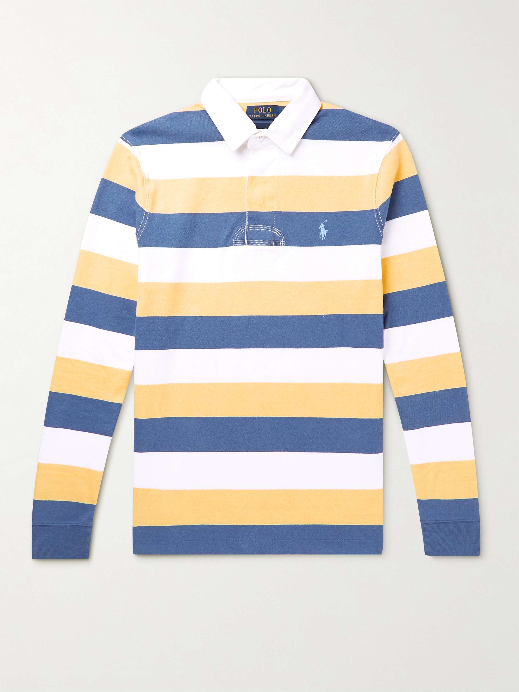 POLO RALPH LAUREN Logo-Embroidered Striped Cotton-Jersey Polo Shirt