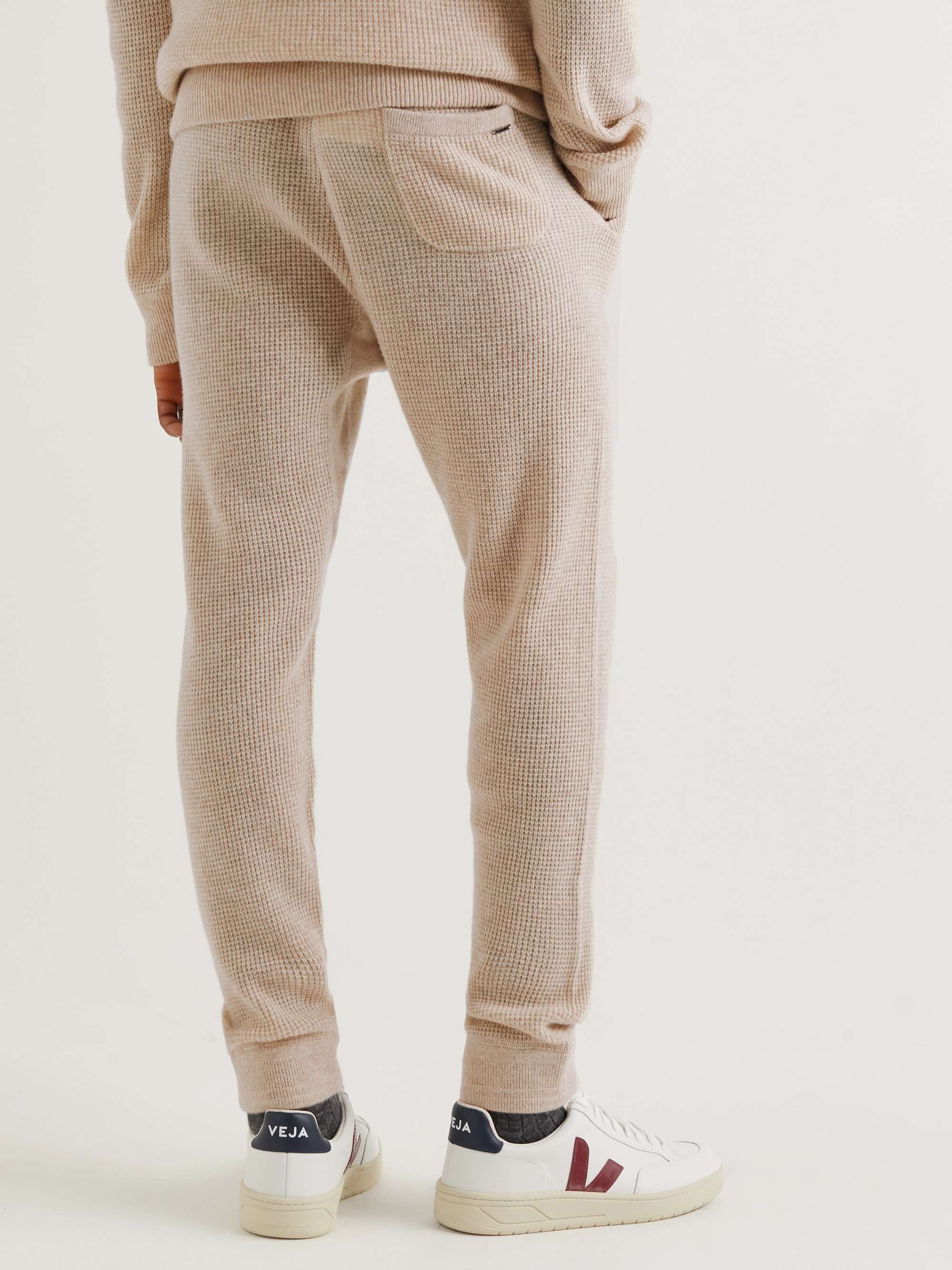 POLO RALPH LAUREN Tapered Waffle-Knit Cashmere Sweatpants