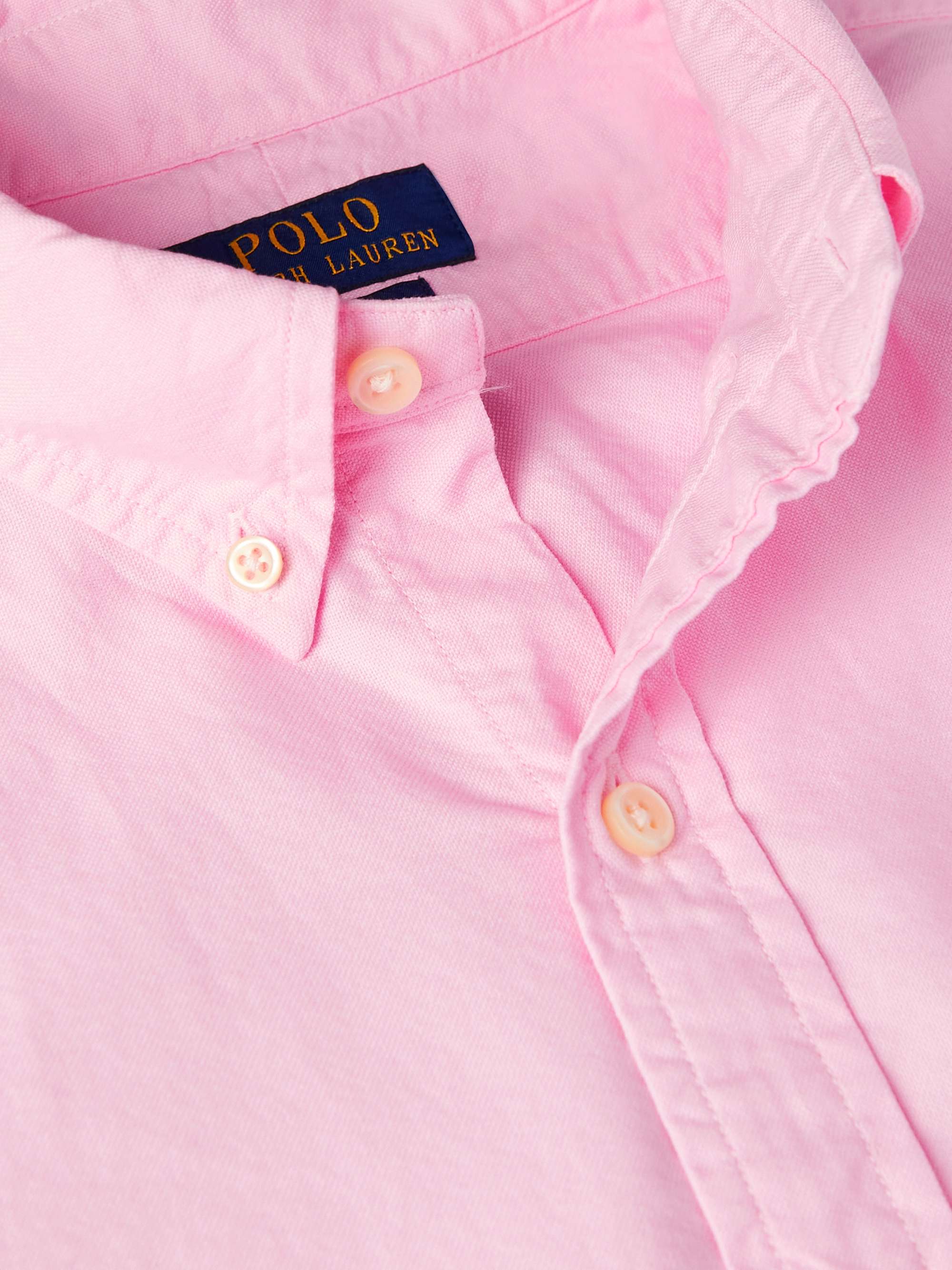 Button-Down Collar Logo-Embroidered Cotton-Piqué Shirt