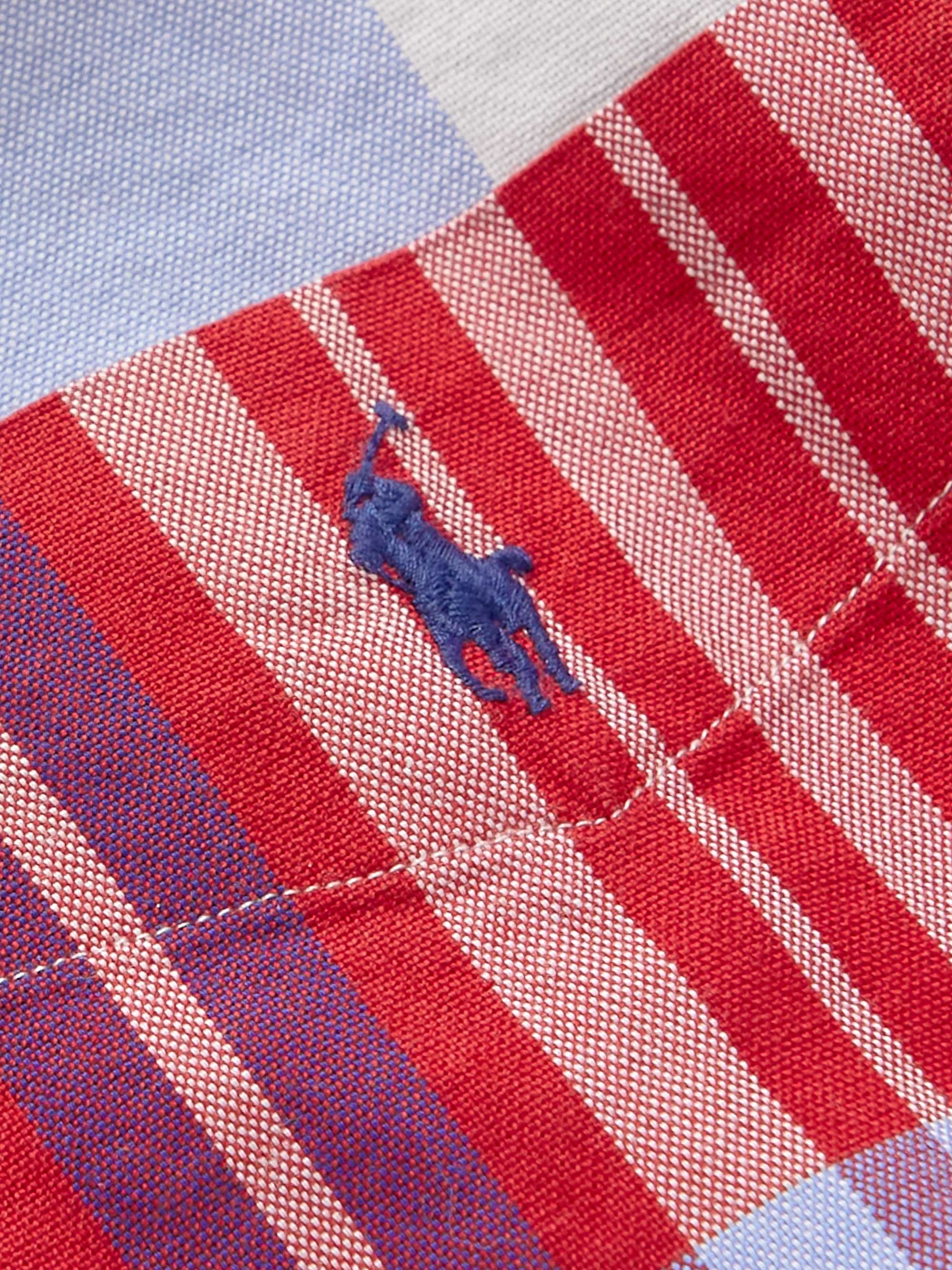 Button-Down Collar Checked Cotton Oxford Shirt
