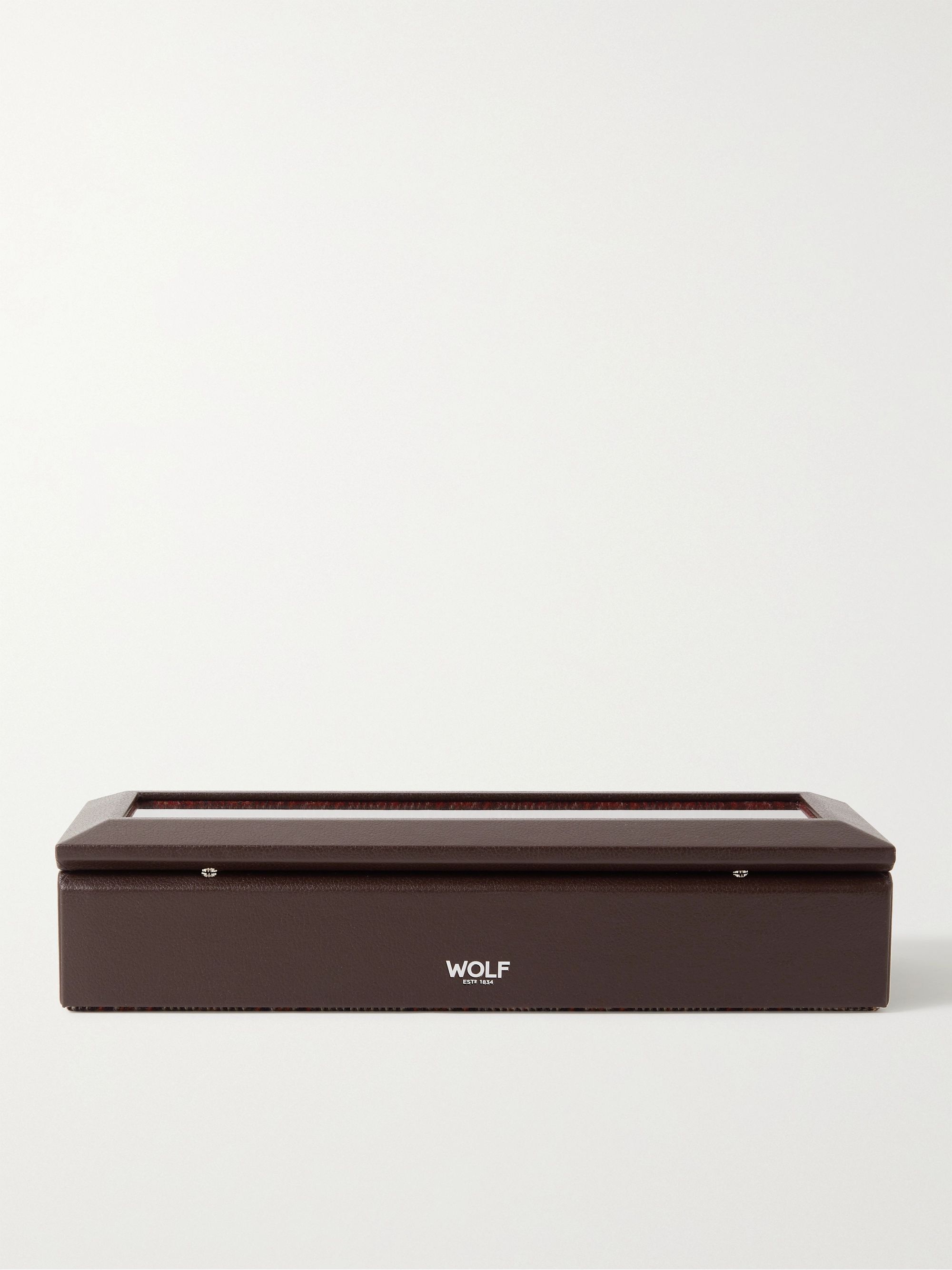 WOLF + WM Brown Full-Grain Leather Five-Piece Watch Box