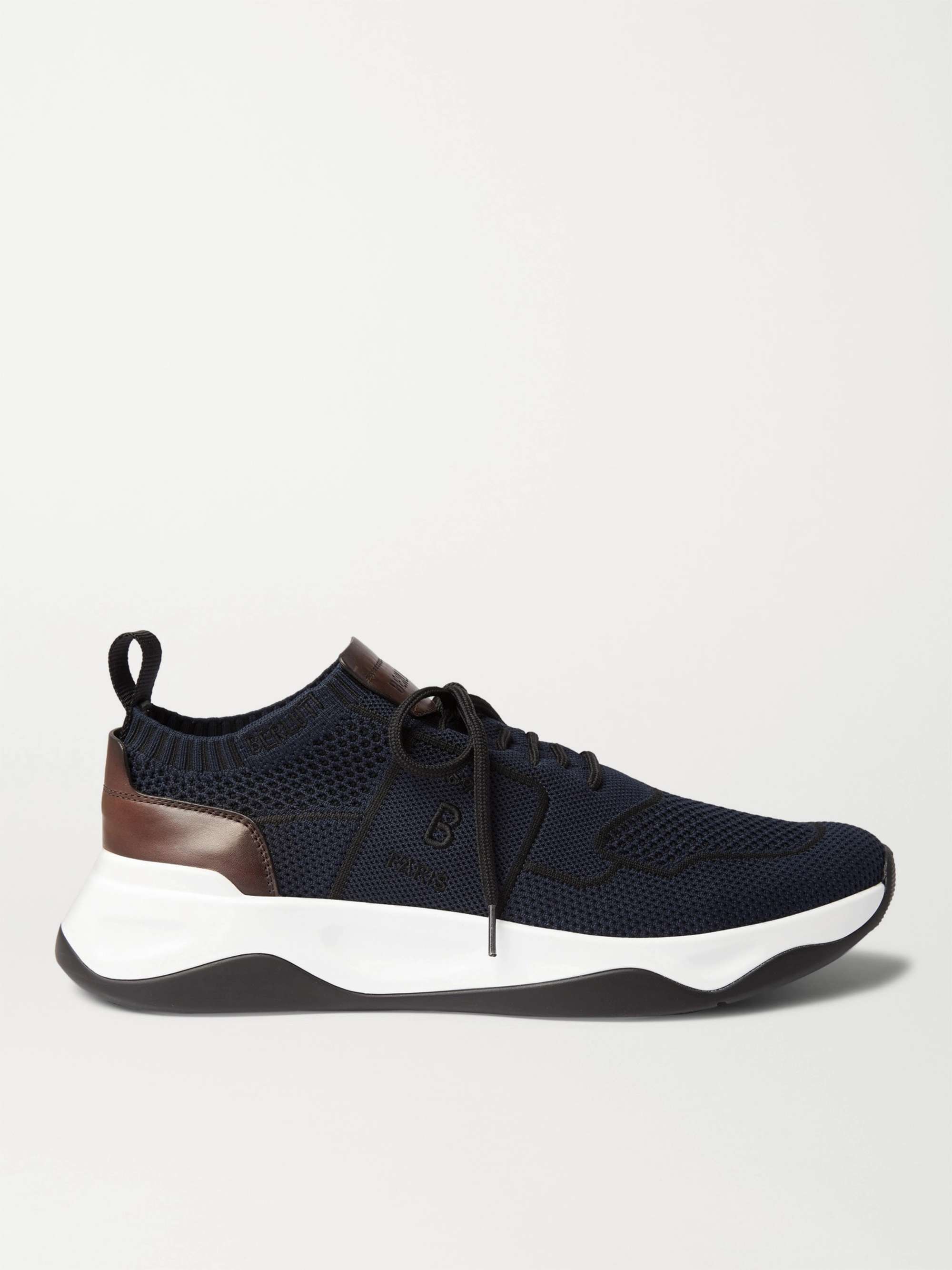 BERLUTI Shadow Leather-Trimmed Mesh Sneakers