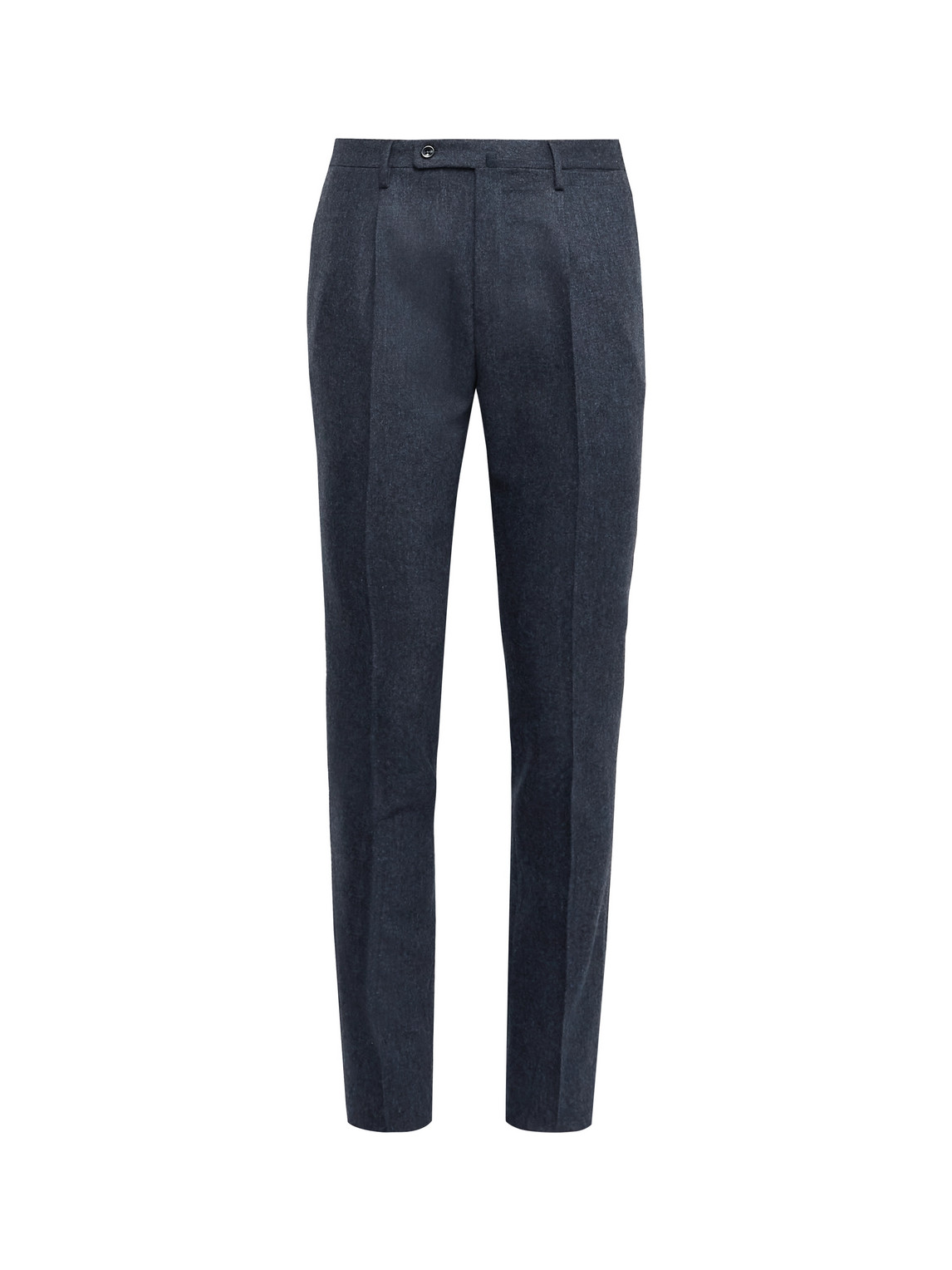 Incotex Slim-fit Pleated Stretch-wool Tweed Trousers In Blue