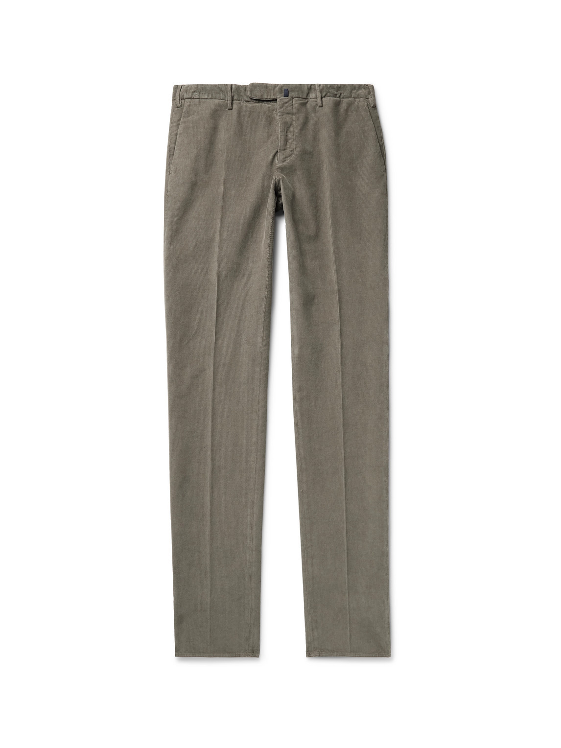 Incotex Slim-fit Stretch-cotton Needlecord Trousers In Gray