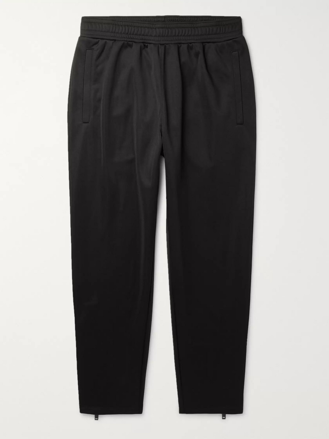 Givenchy Tapered Logo-appliquéd Fleece-back Tech-jersey Track Pants In Black