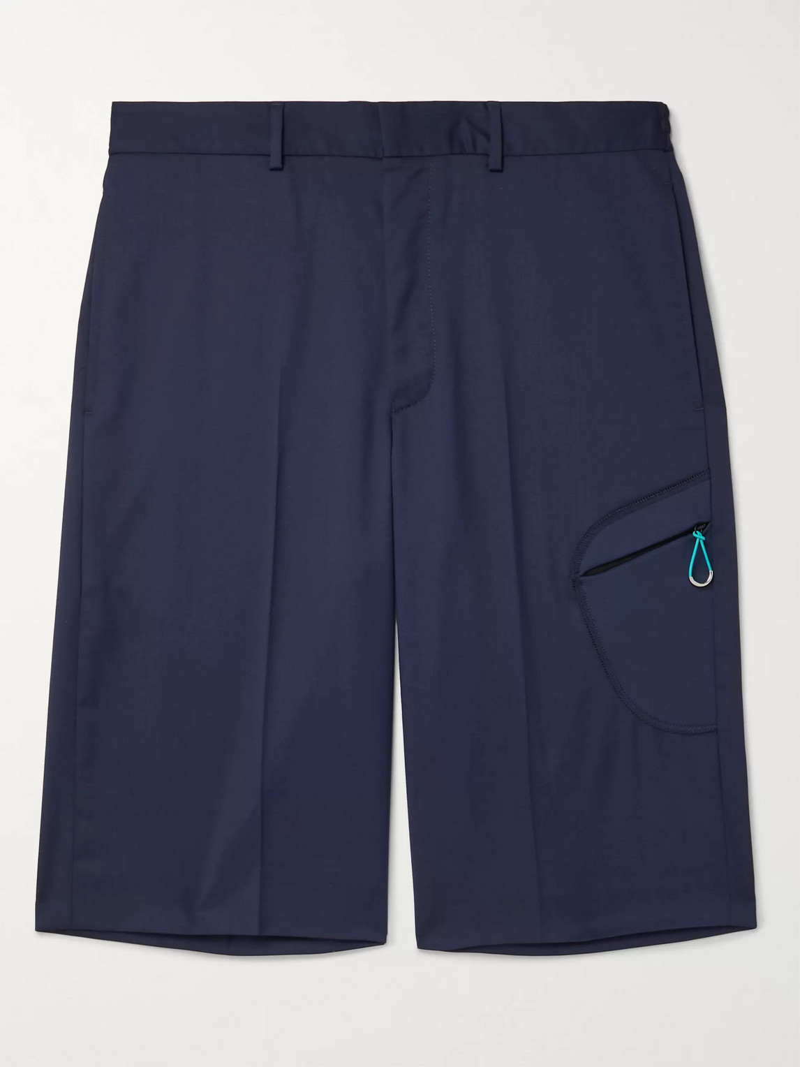 Givenchy Wide-leg Super 110s Virgin Wool Shorts In Blue