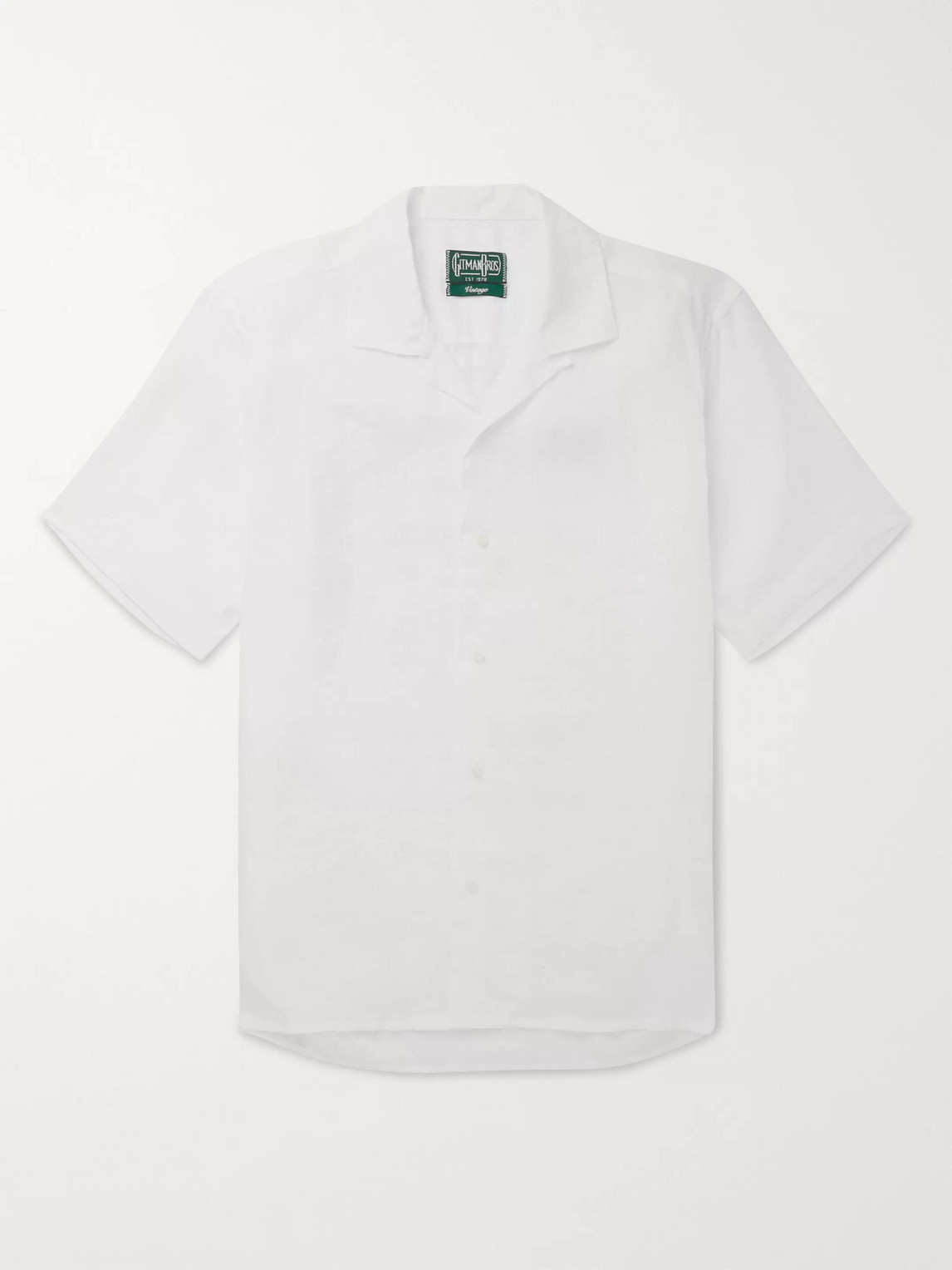 Gitman Vintage Camp-collar Linen Shirt In White