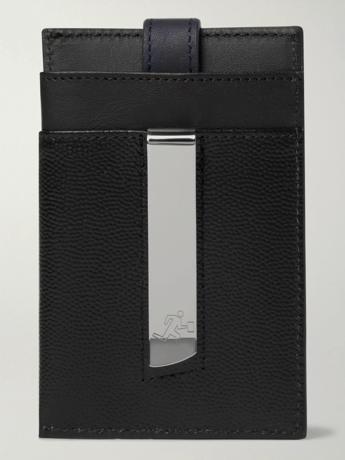 Want Les Essentiels De La Vie Pebble-grain Leather Cardholder With Money Clip In Black