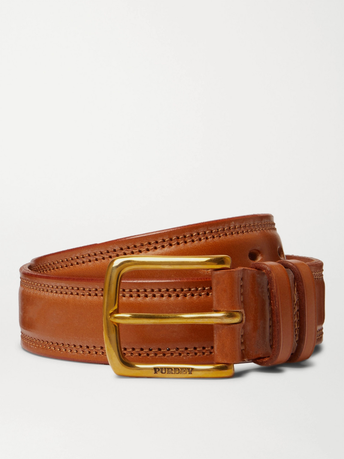 Purdey 4cm Leather Belt In Brown